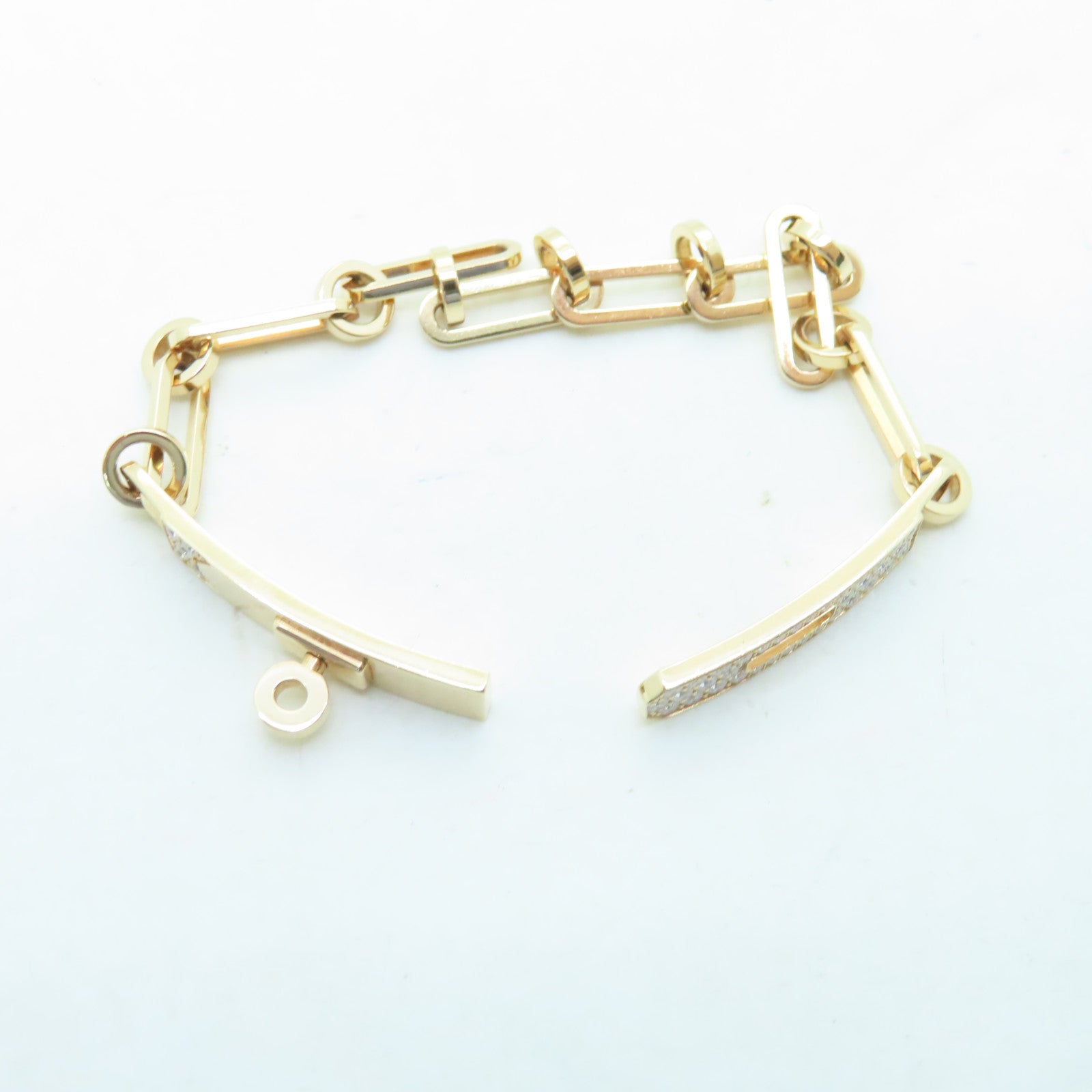 HERMES 18K玫瑰金Kelly Chaine Bracelet 0.62ct鑽石手環