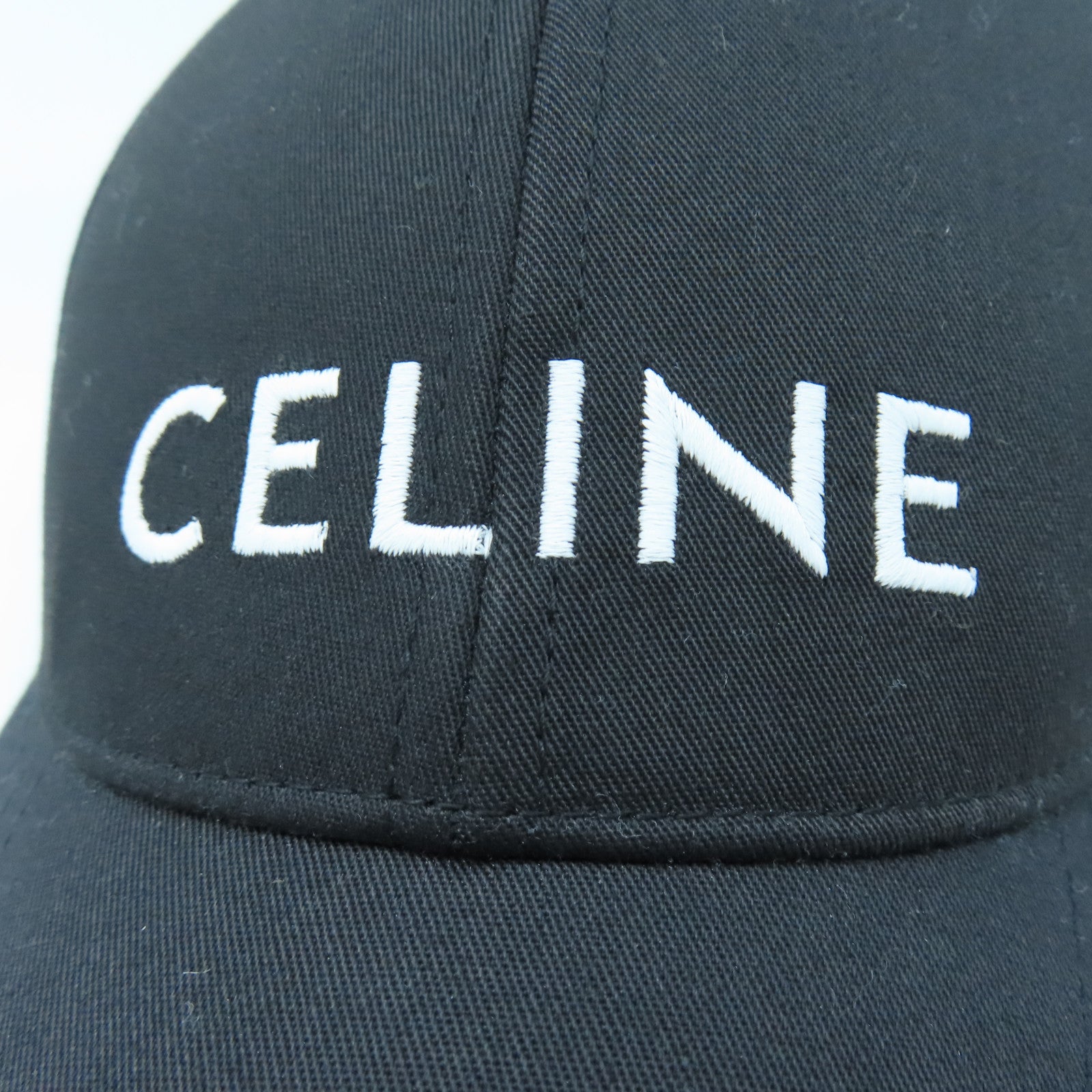 CELINE 绵质/聚酯纤维Hat金扣棒球帽黑色