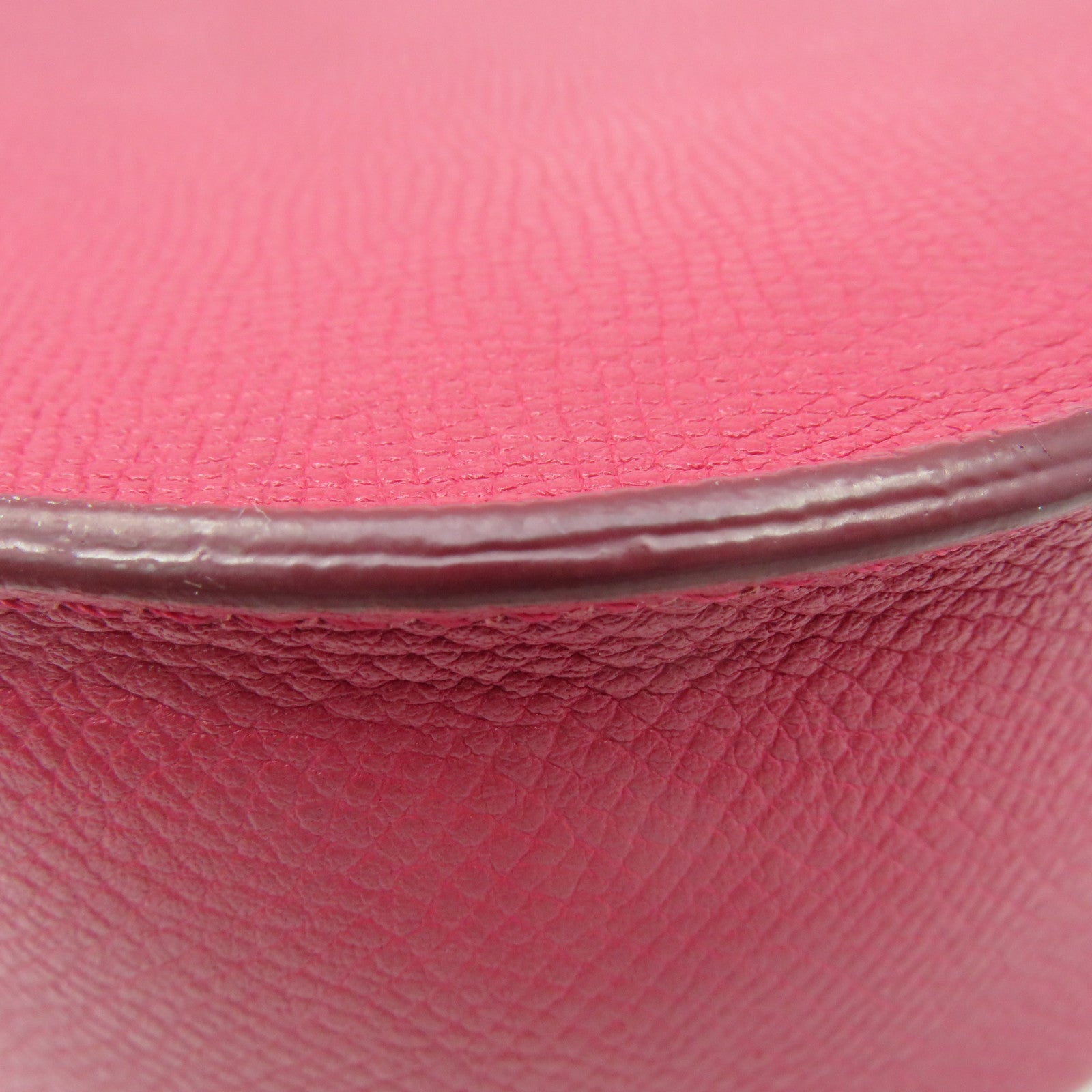 CELINE cowhide leather Shoulder Bag silver buckle shoulder bag pink