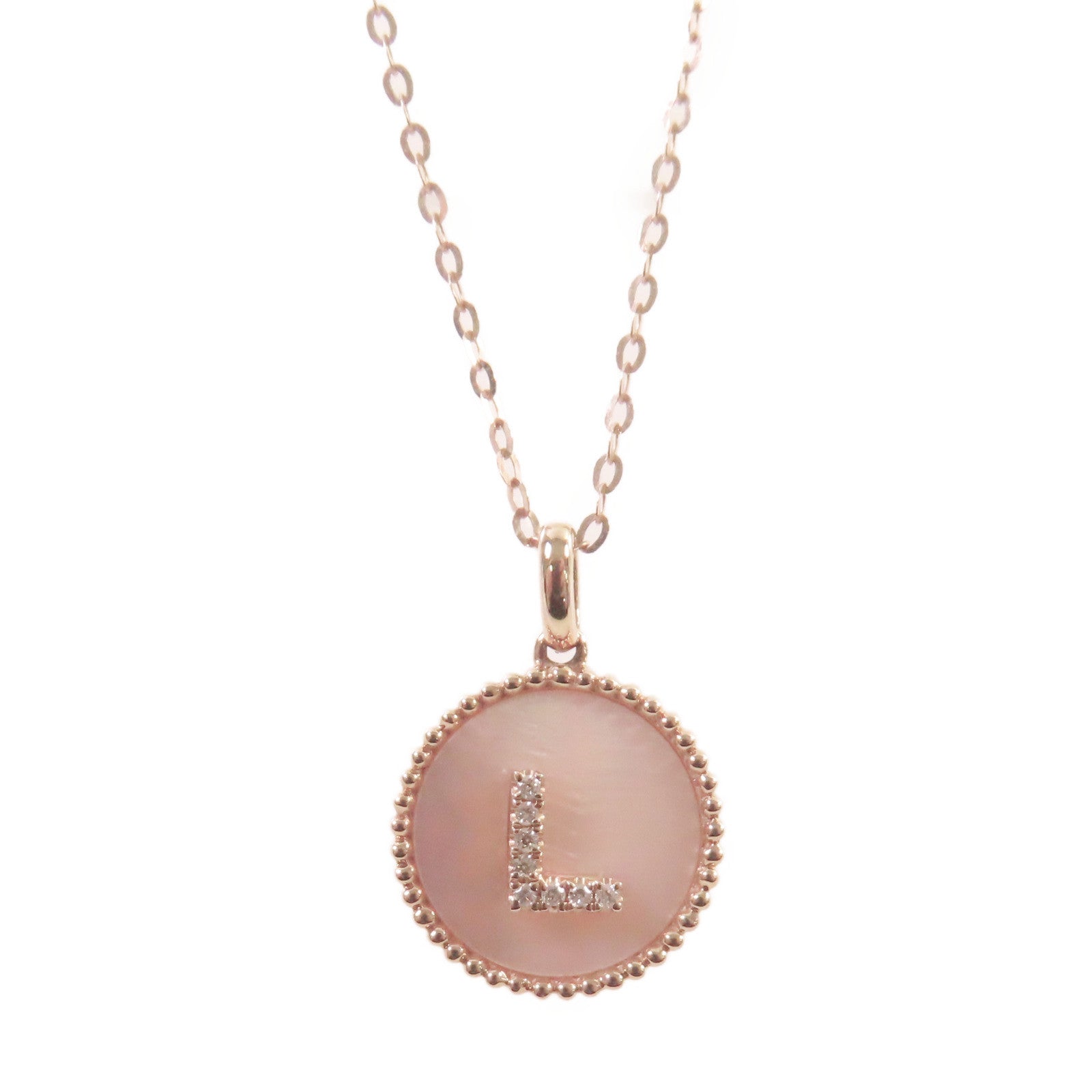JEWELRY 18K玫瑰金/1.20ct珍珠母/0.023ct鑽石Diamond Necklace項鏈