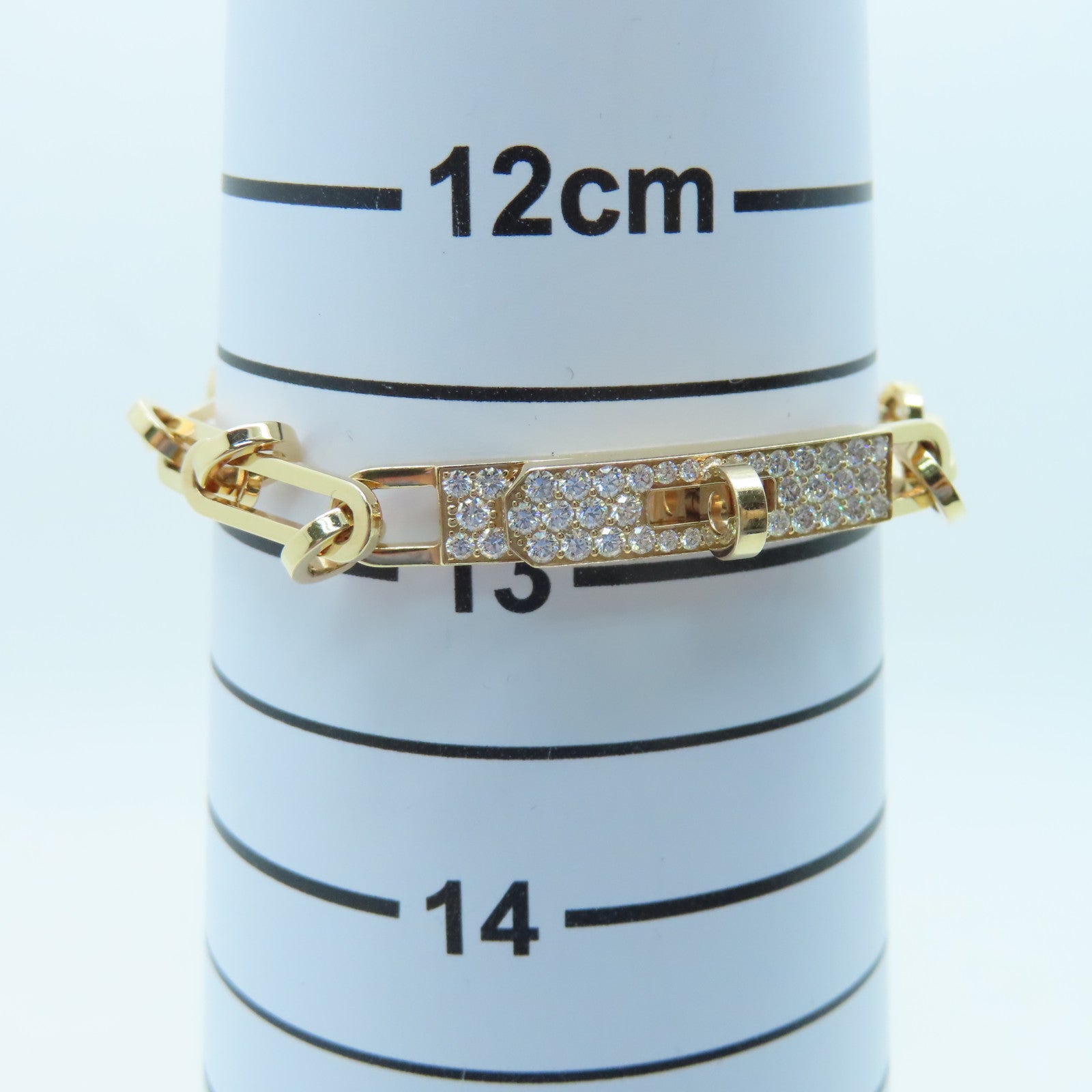 HERMES 18K玫瑰金Kelly Chaine Bracelet 0.62ct鑽石手環