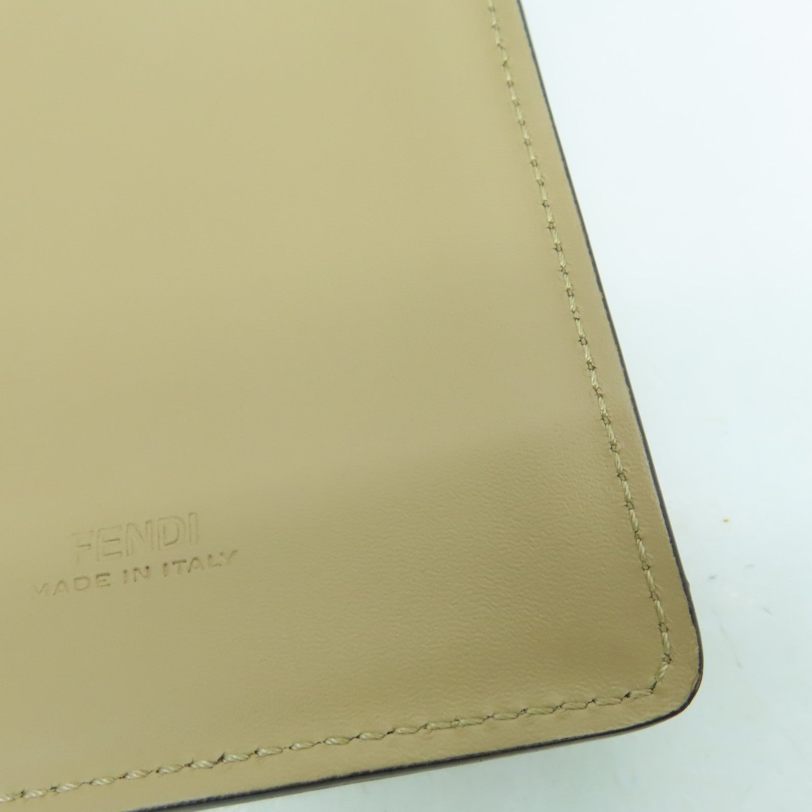FENDI 帆布/皮革Phone Case金扣手機袋米色/彩色
