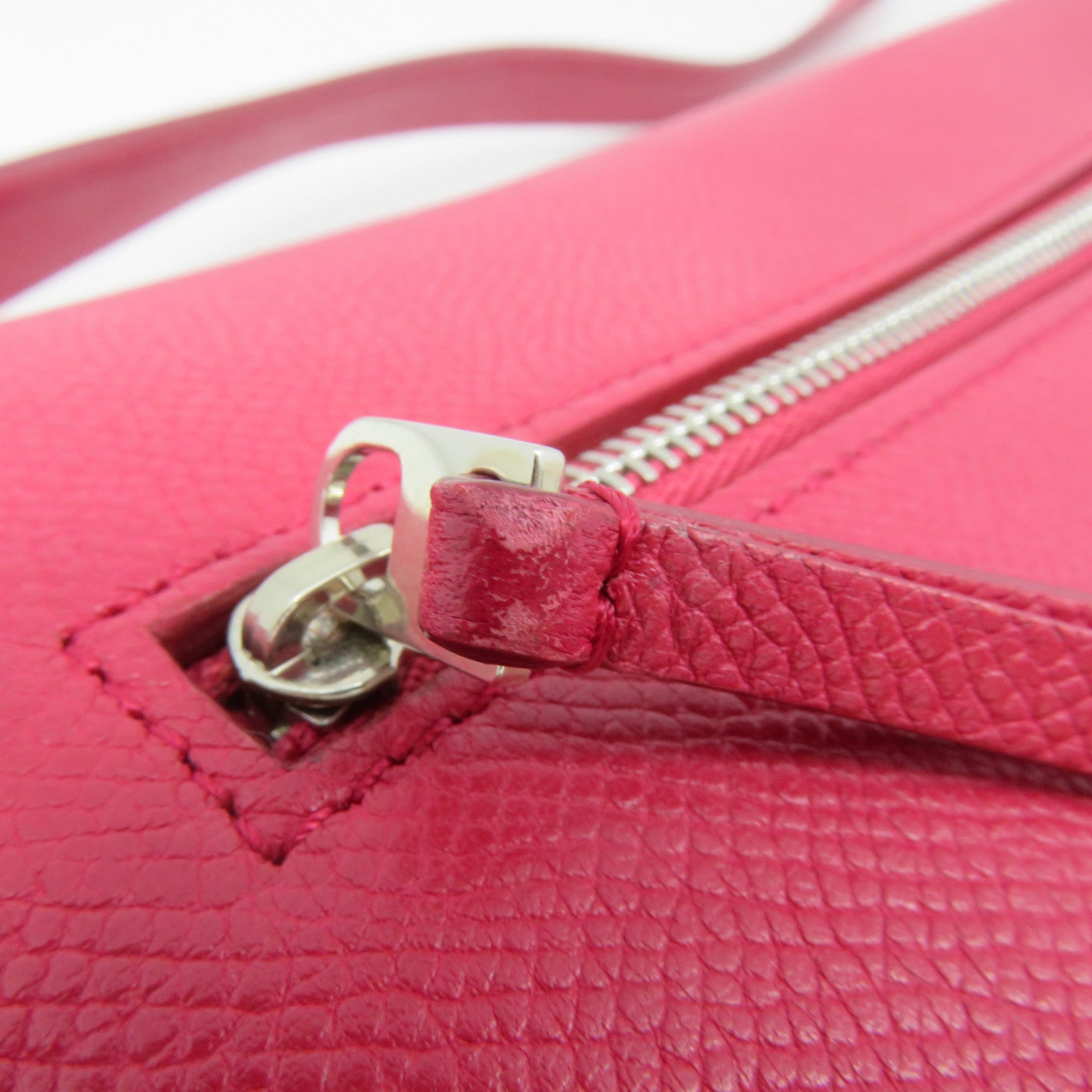 CELINE cowhide leather Shoulder Bag silver buckle shoulder bag pink