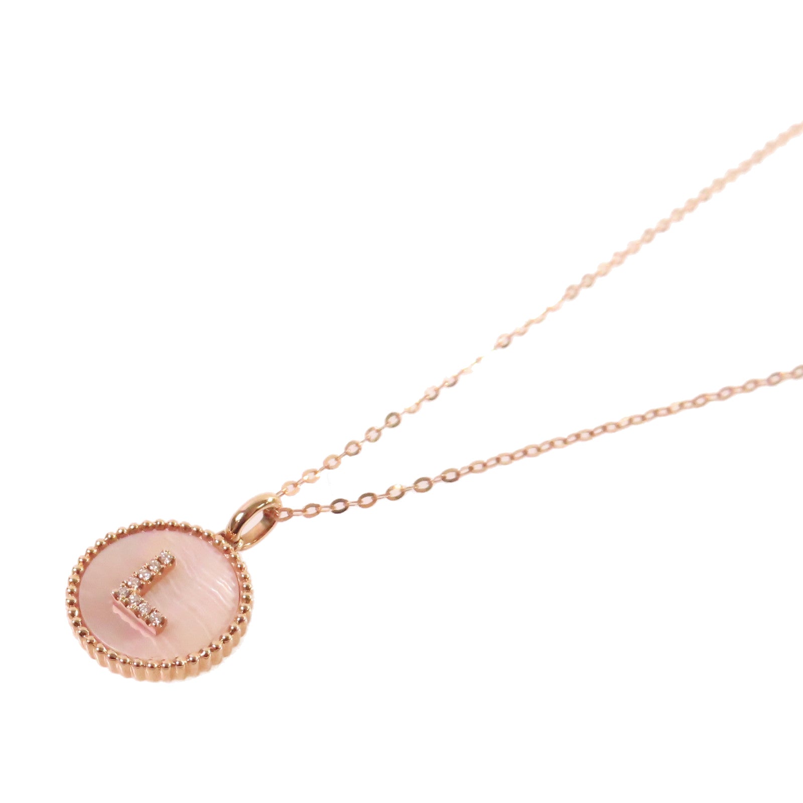 JEWELRY 18K玫瑰金/1.20ct珍珠母/0.023ct鑽石Diamond Necklace項鏈