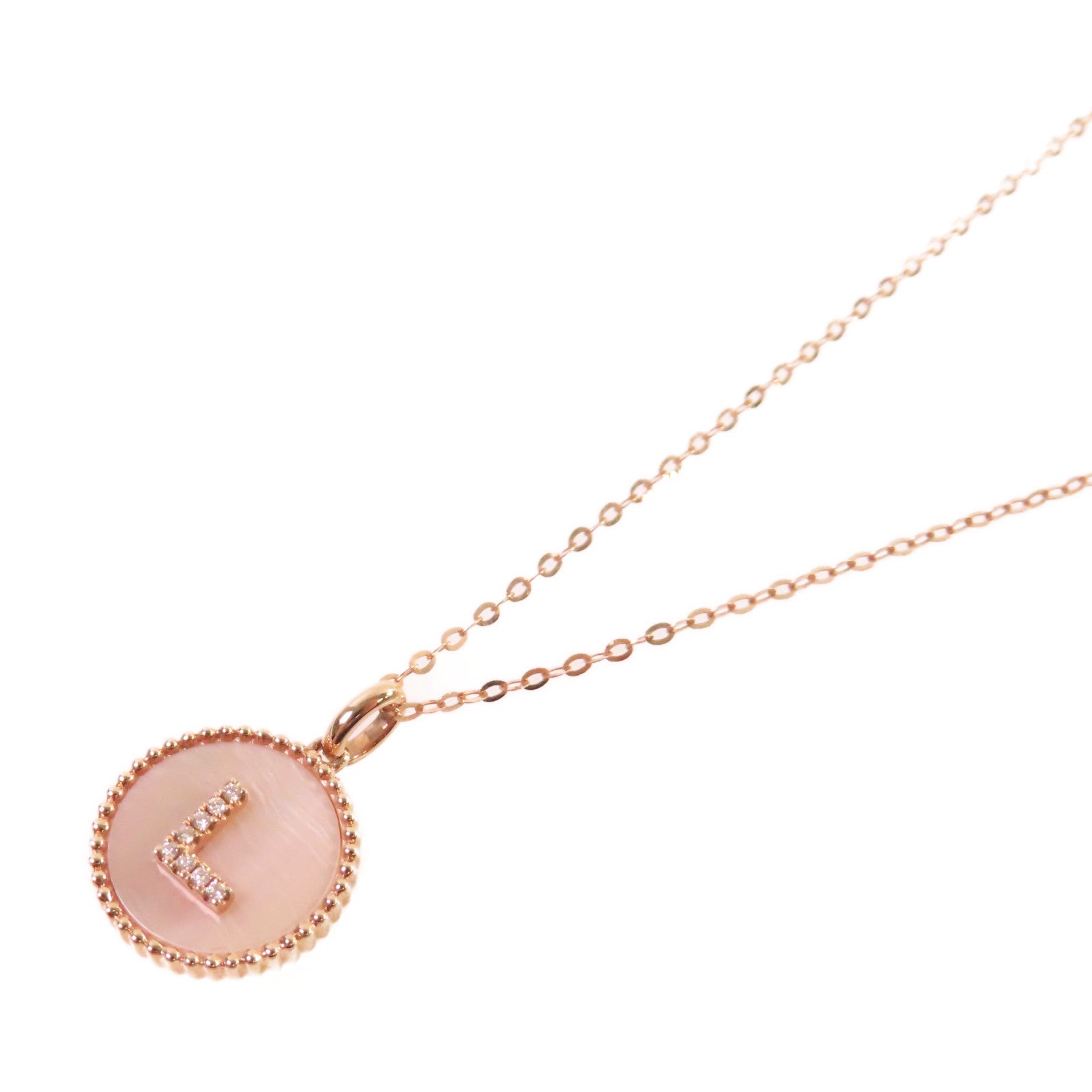 JEWELRY 18K玫瑰金/1.20ct珍珠母/0.023ct鑽石Diamond Necklace項鏈