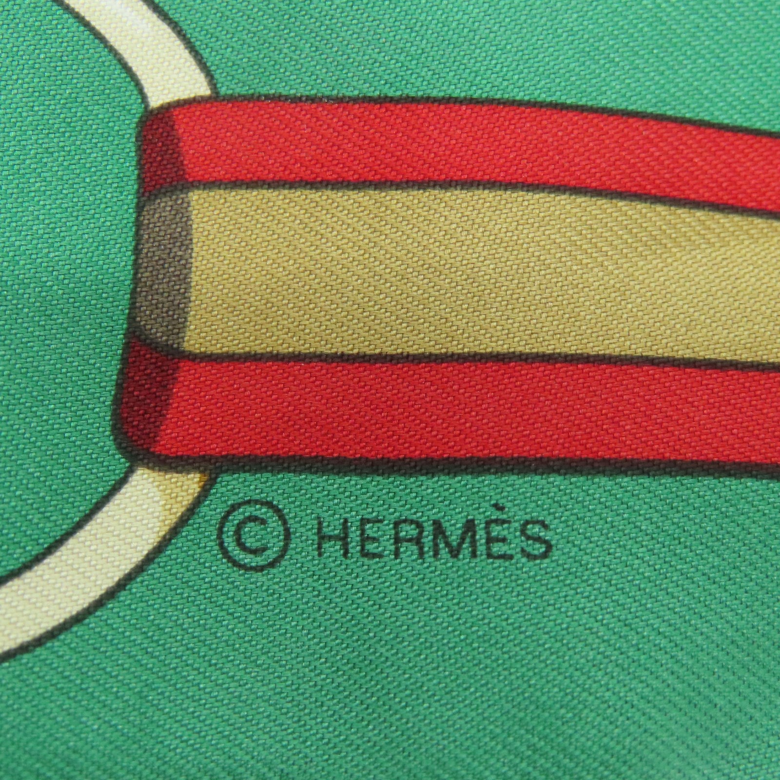 HERMES 丝质Twilly丝巾蓝色/绿色