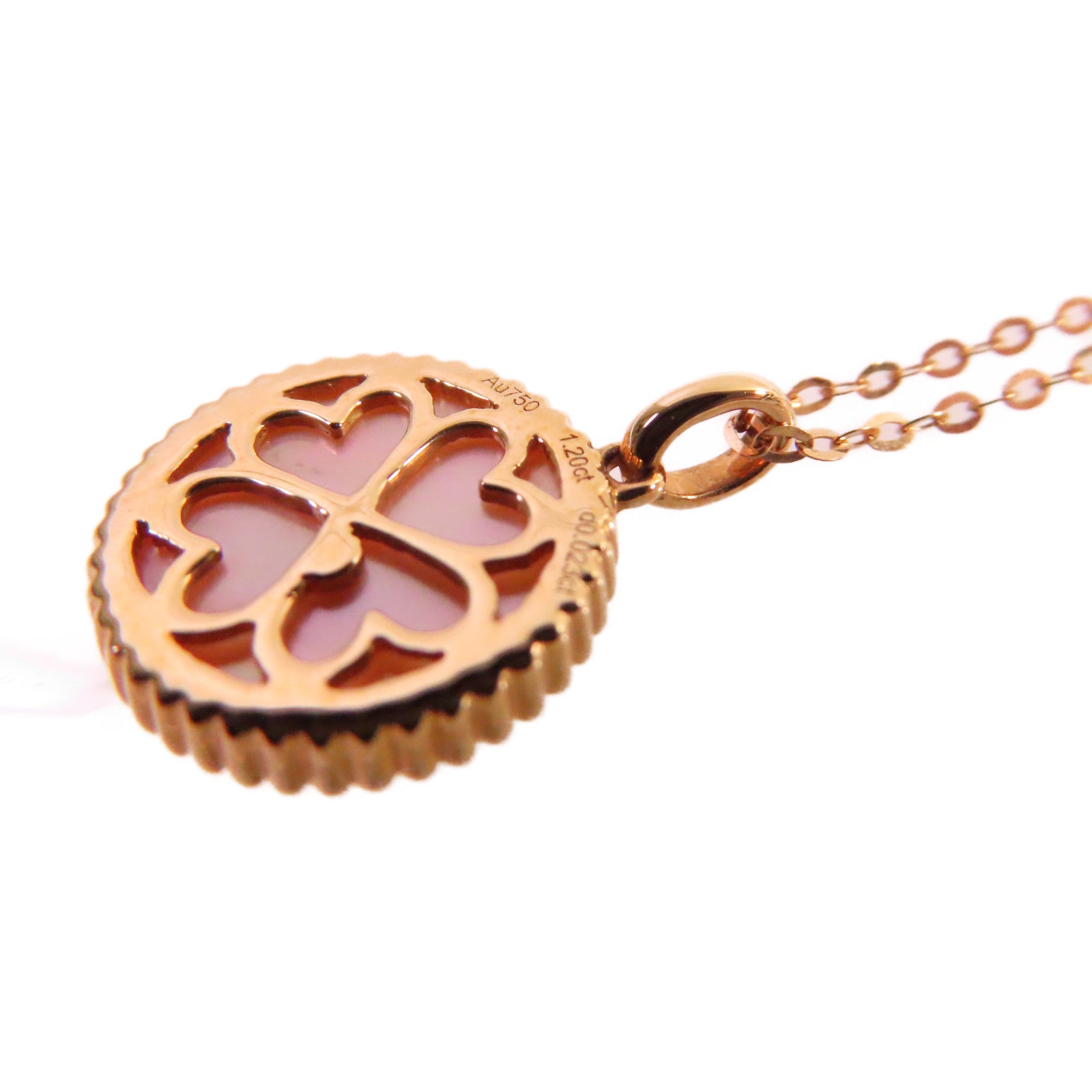 JEWELRY 18K玫瑰金/1.20ct珍珠母/0.023ct鑽石Diamond Necklace項鏈