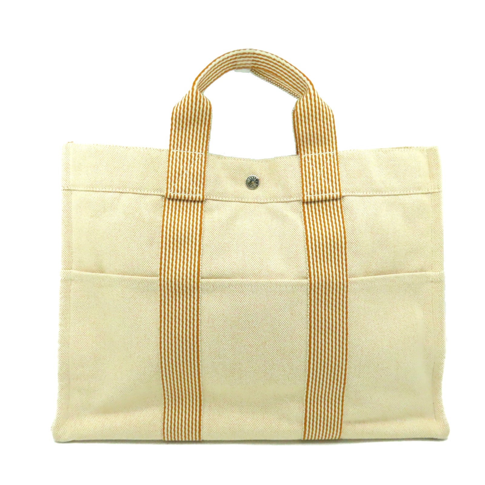 HERMES 帆布Tote Bag手挽袋Orange橙紅色/Beige杏色