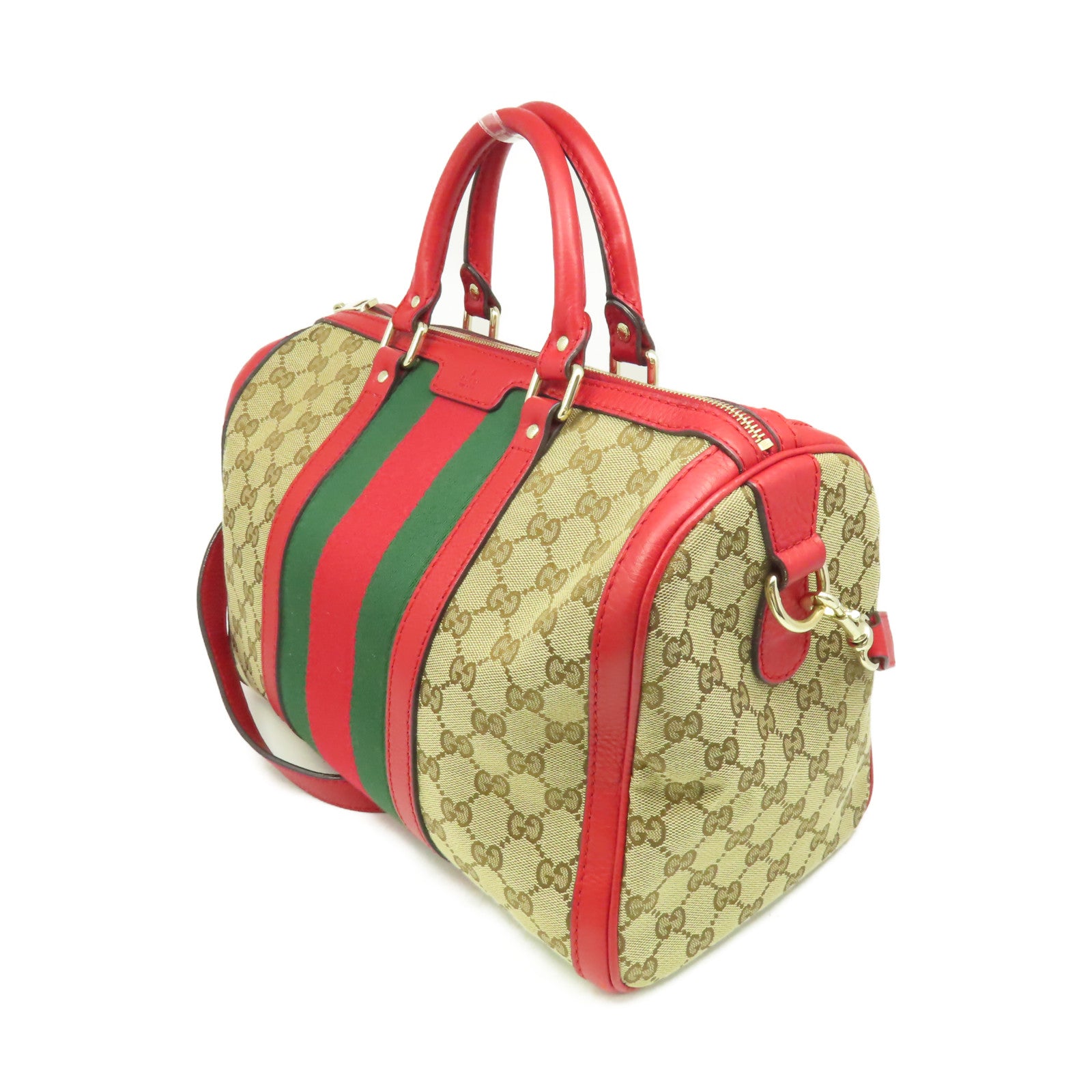 GUCCI GG帆布2Way Shoulder Bag手挽肩背兩用袋啡色/紅色