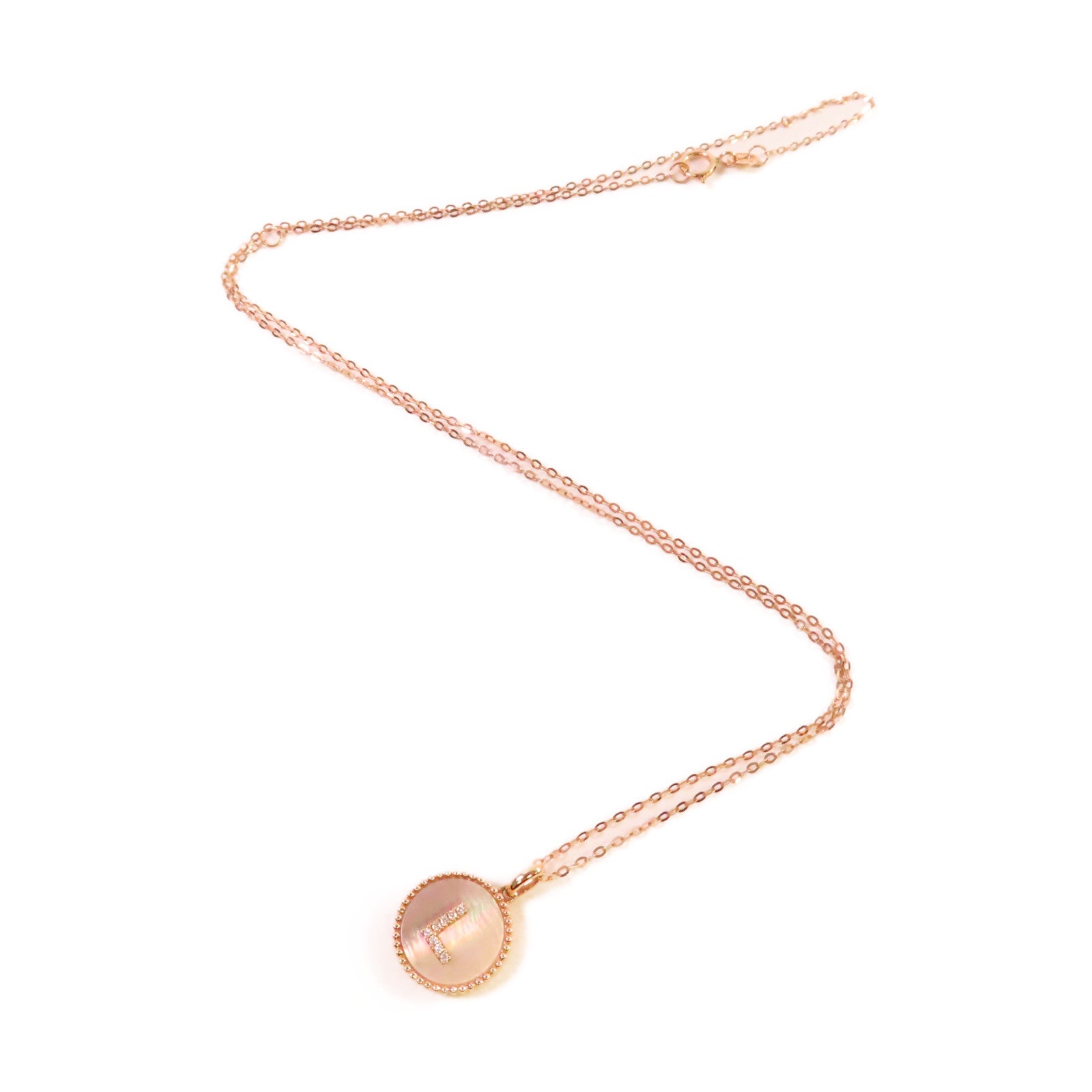 JEWELRY 18K玫瑰金/1.20ct珍珠母/0.023ct鑽石Diamond Necklace項鏈