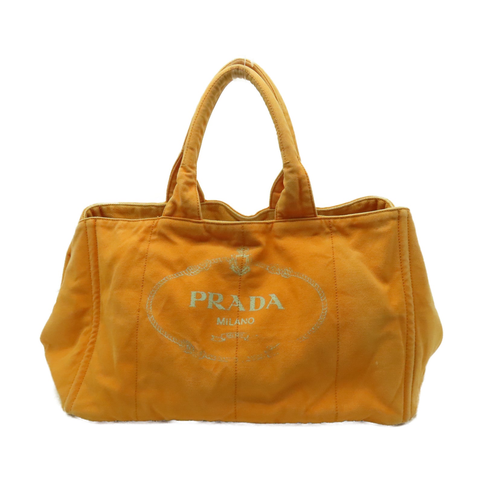 PRADA 帆布Hand Bag金扣手挽袋橙色