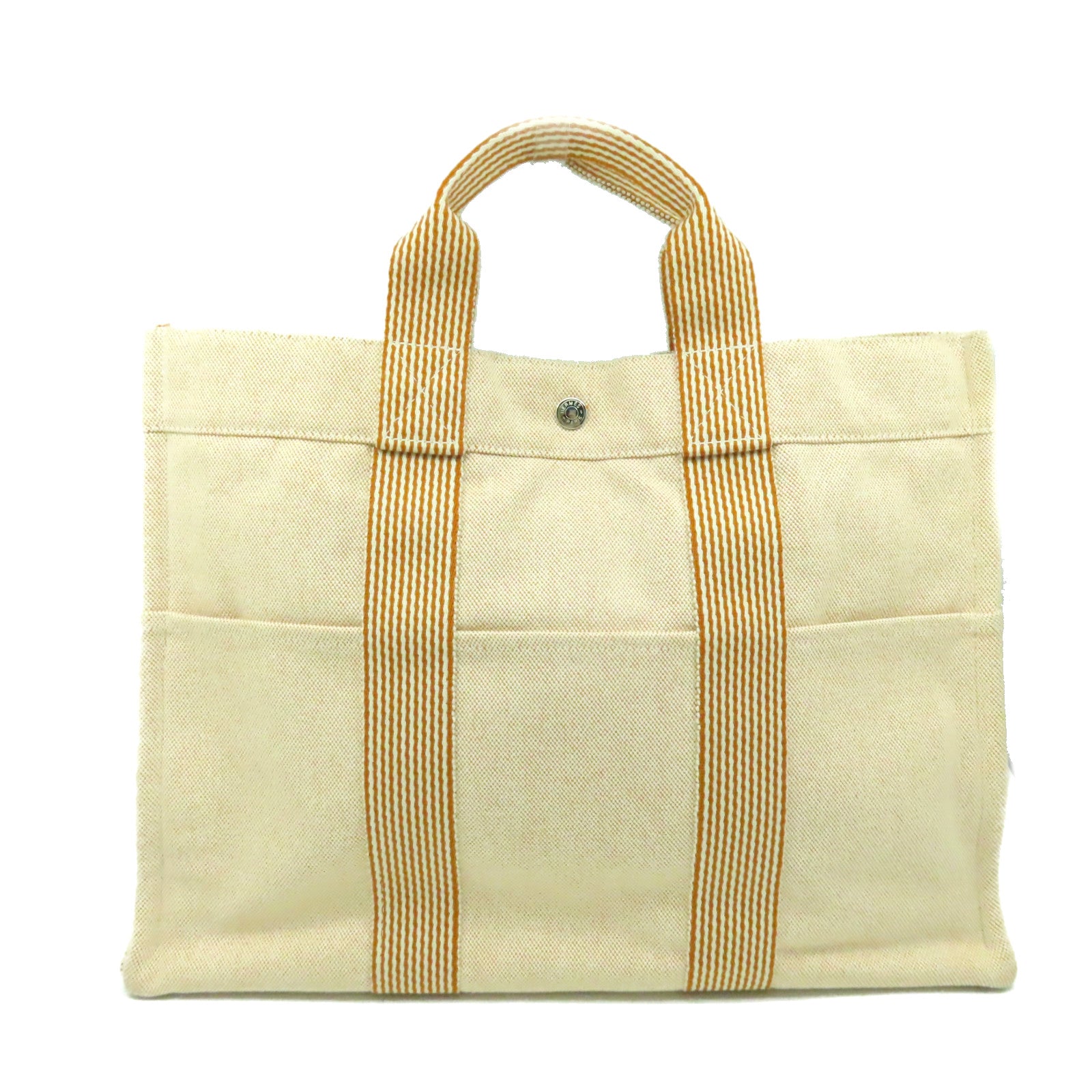 HERMES 帆布Tote Bag手挽袋Orange橙紅色/Beige杏色