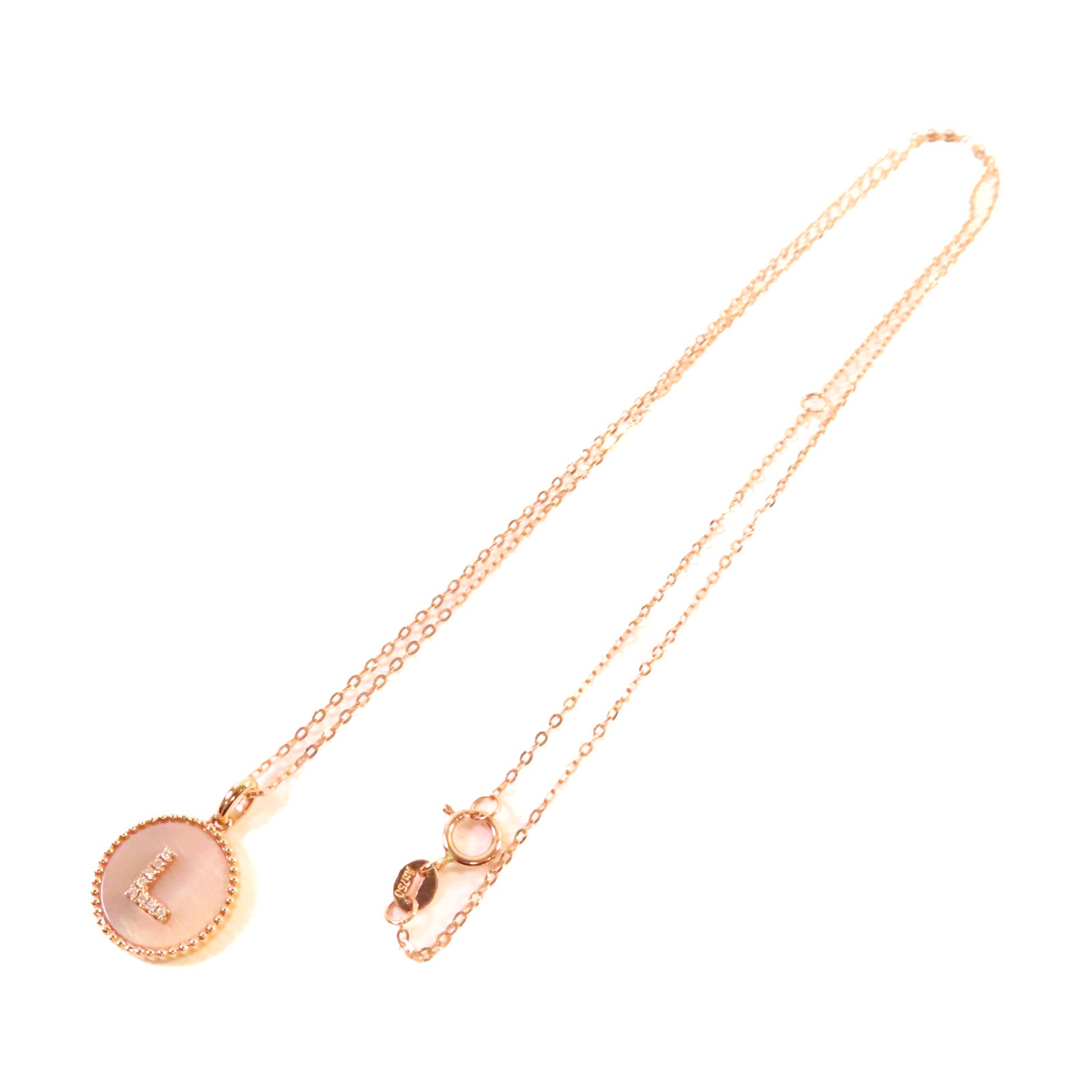 JEWELRY 18K玫瑰金/1.20ct珍珠母/0.023ct鑽石Diamond Necklace項鏈