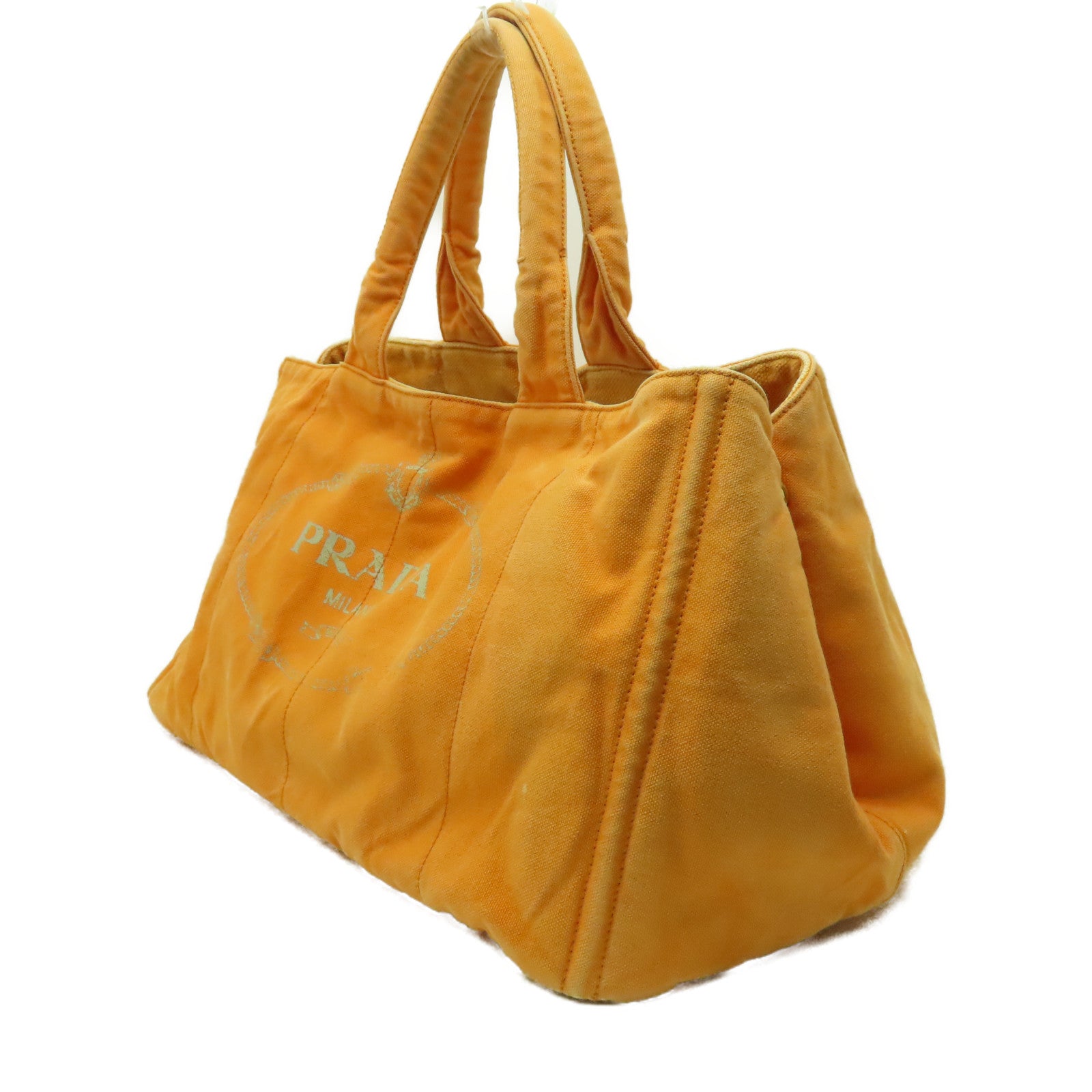 PRADA 帆布Hand Bag金扣手挽袋橙色