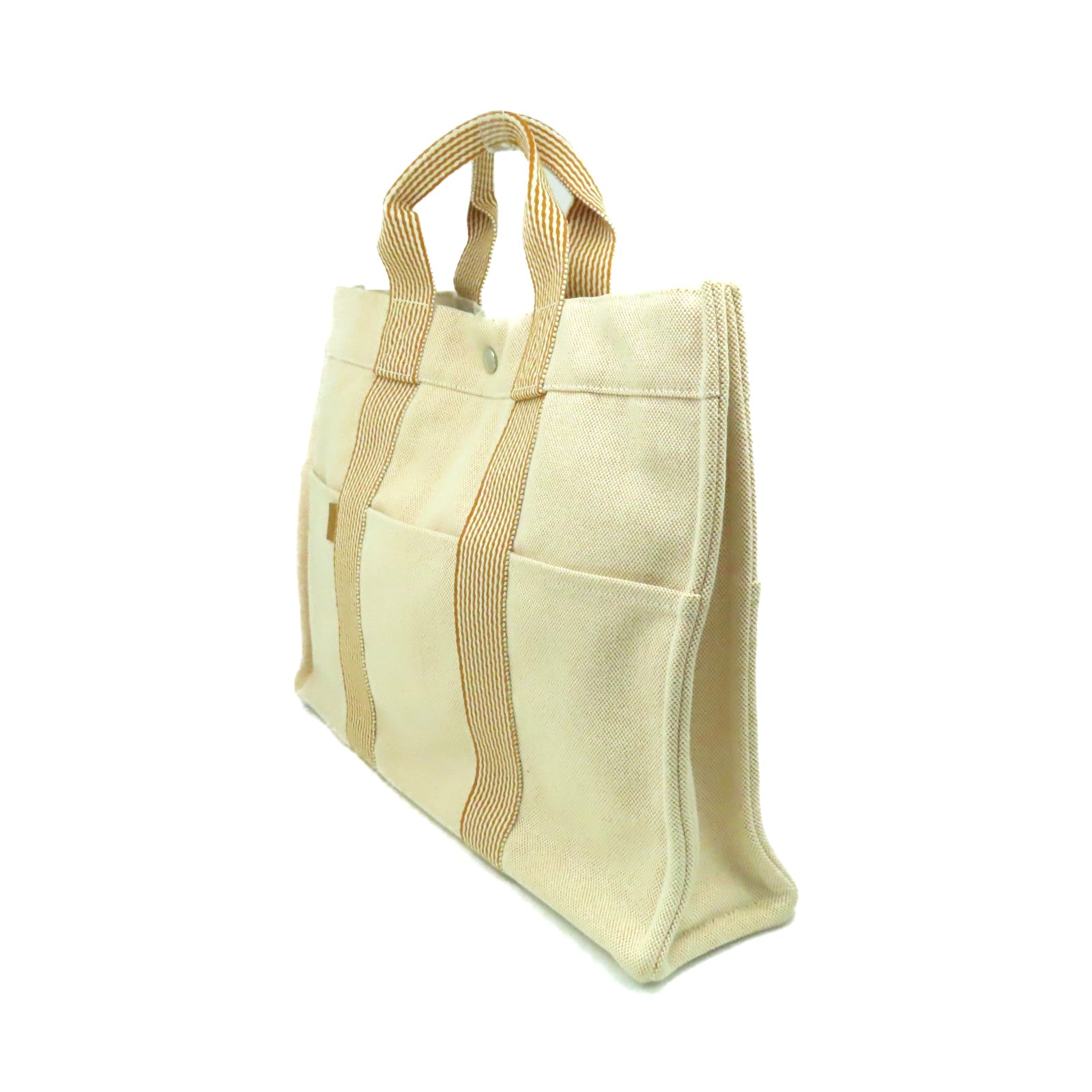 HERMES 帆布Tote Bag手挽袋Orange橙紅色/Beige杏色
