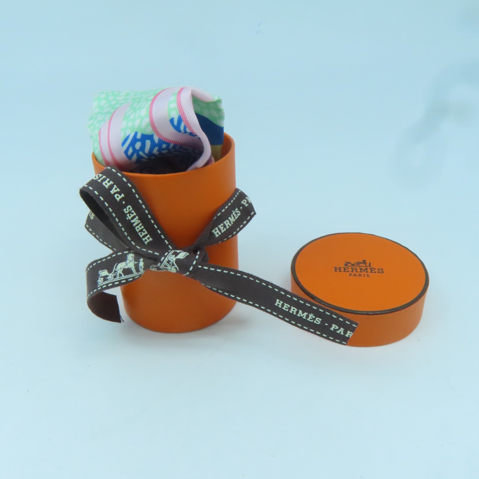 HERMES 絲質Twilly絲巾彩色
