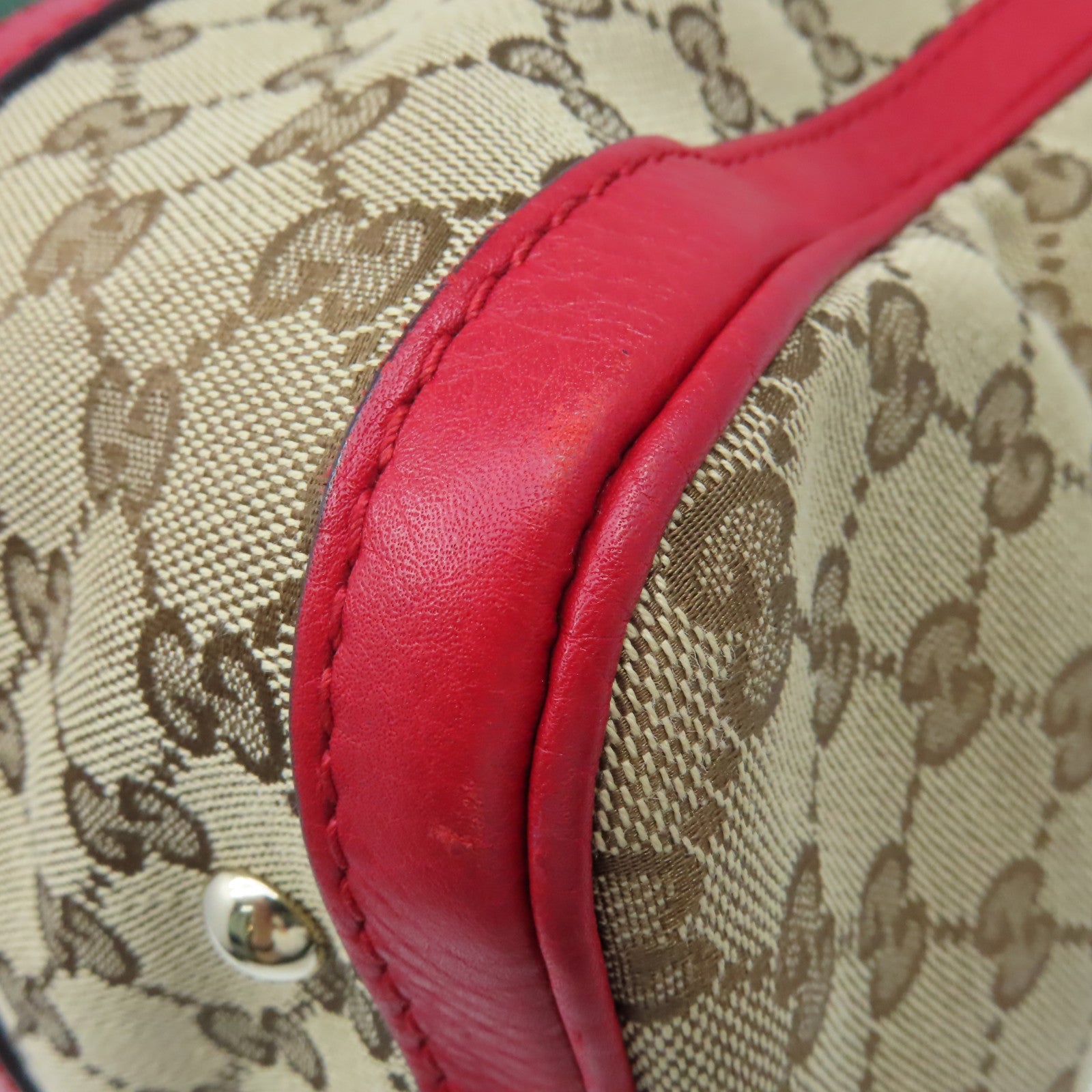 GUCCI GG帆布2Way Shoulder Bag手挽肩背兩用袋啡色/紅色