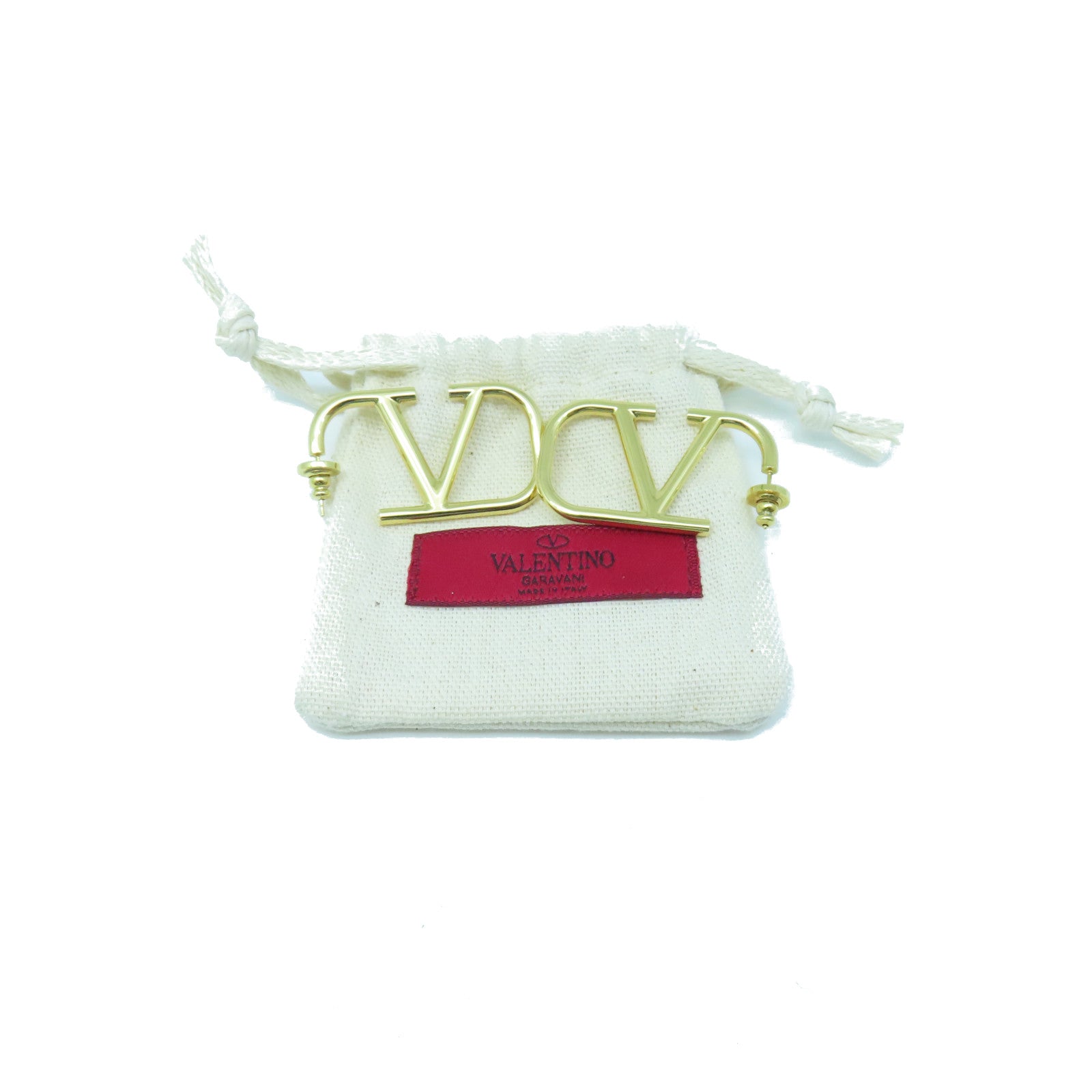 Valentino Metal Vlogo Signature Earrings Gold Gold