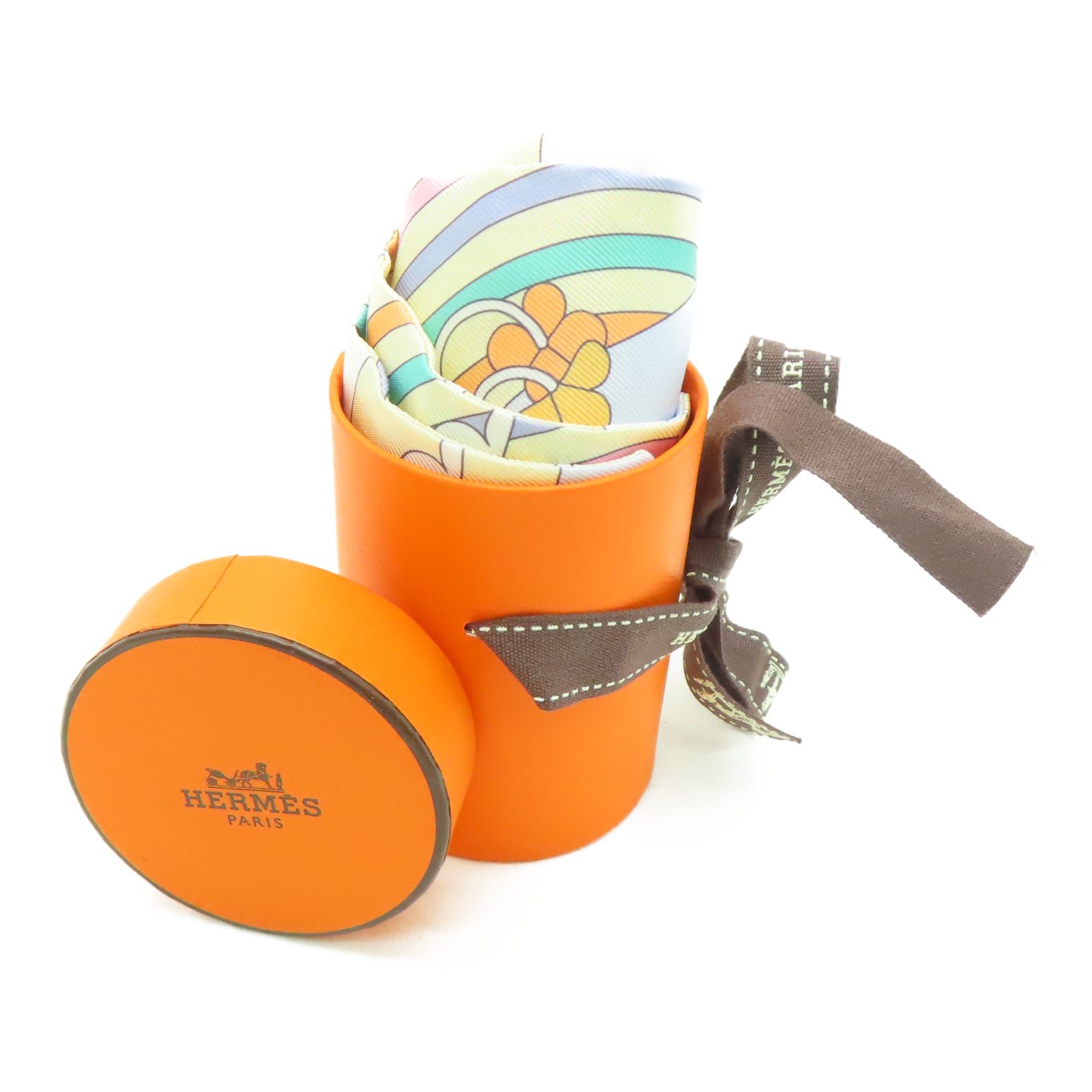HERMES 丝质Twilly丝巾浅黄色