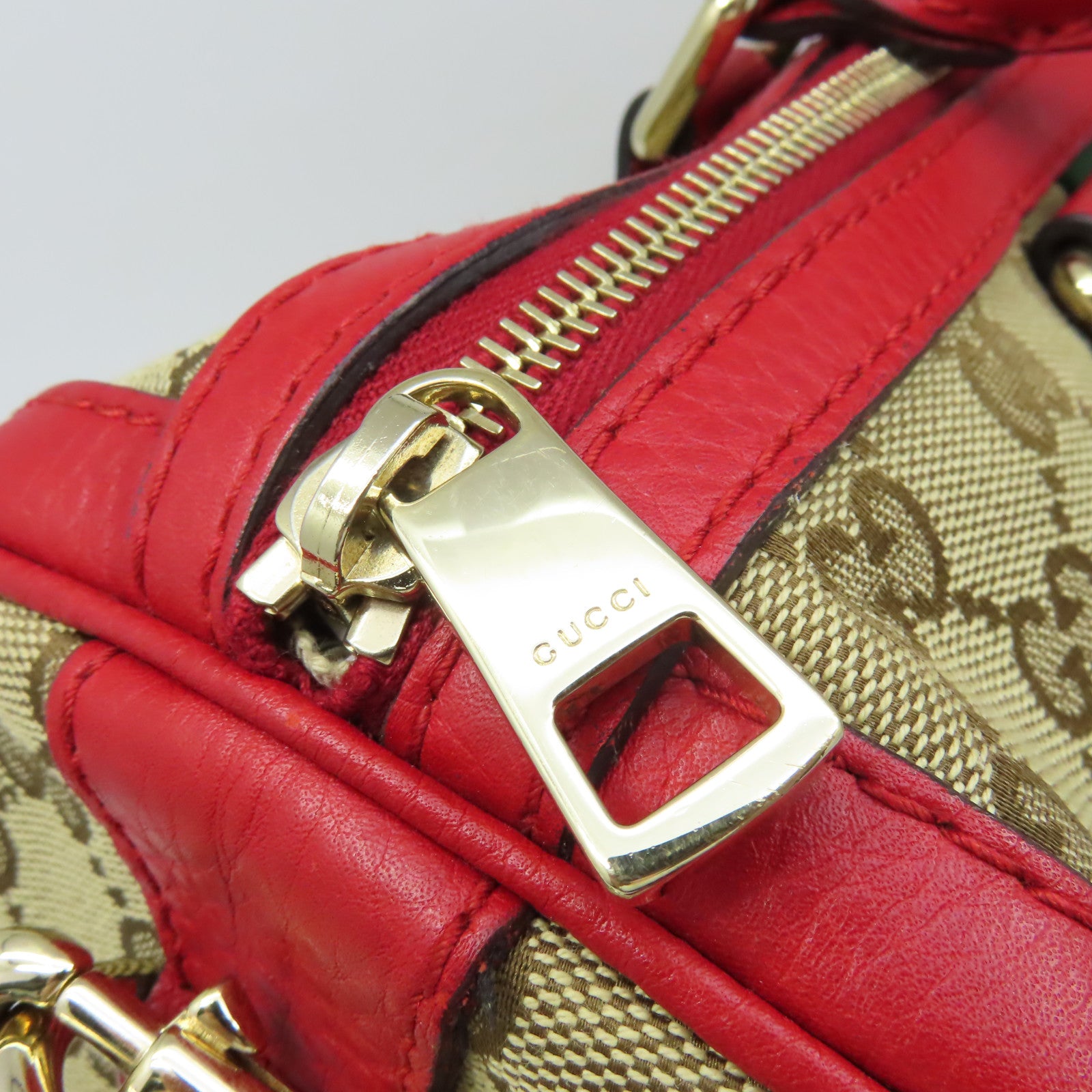 GUCCI GG帆布2Way Shoulder Bag手挽肩背兩用袋啡色/紅色