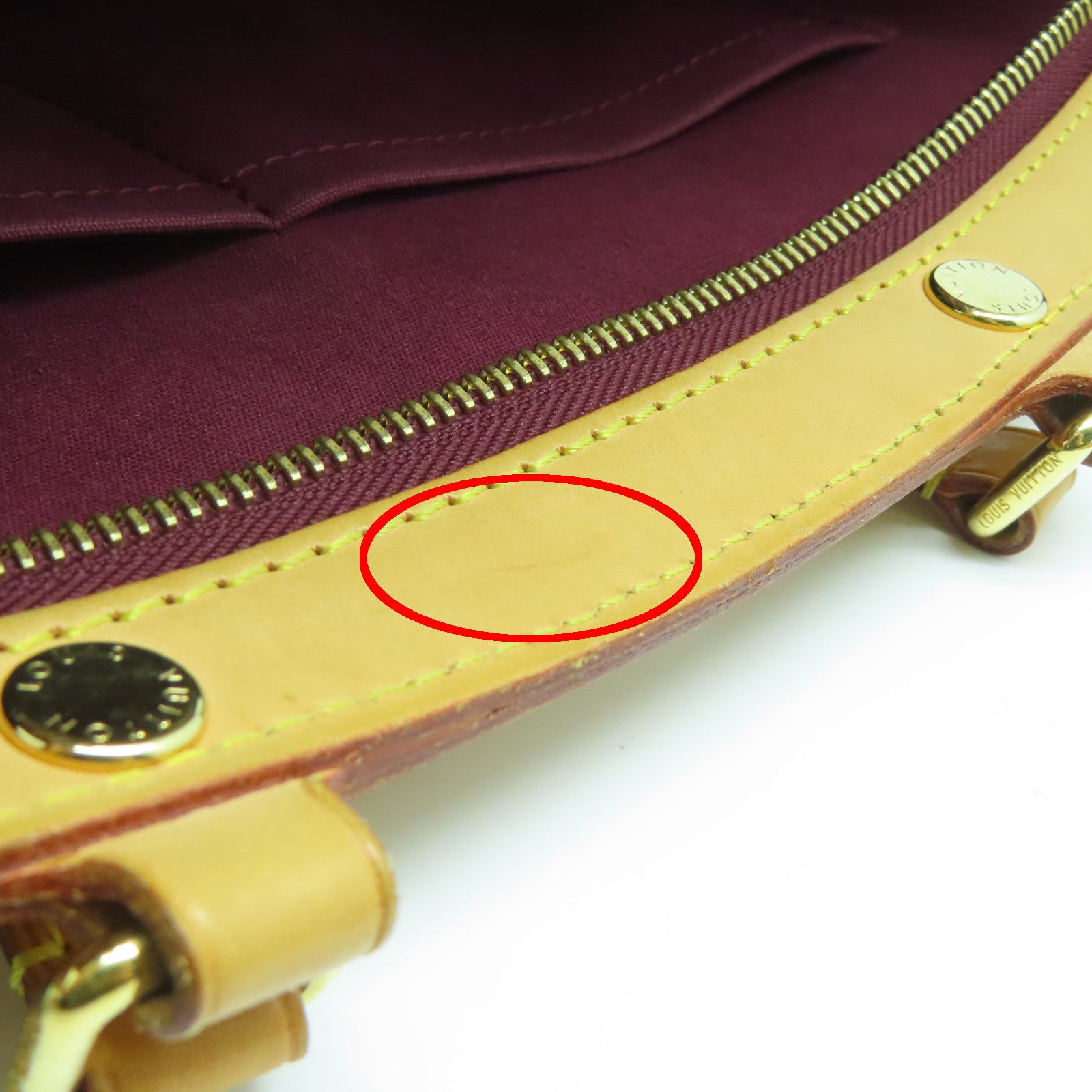 LOUIS VUITTON Monogram Vernis Brea MM金扣手挽肩背两用袋酒红色