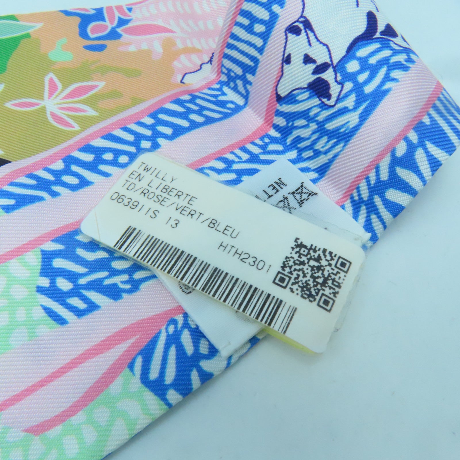 HERMES 絲質Twilly絲巾彩色