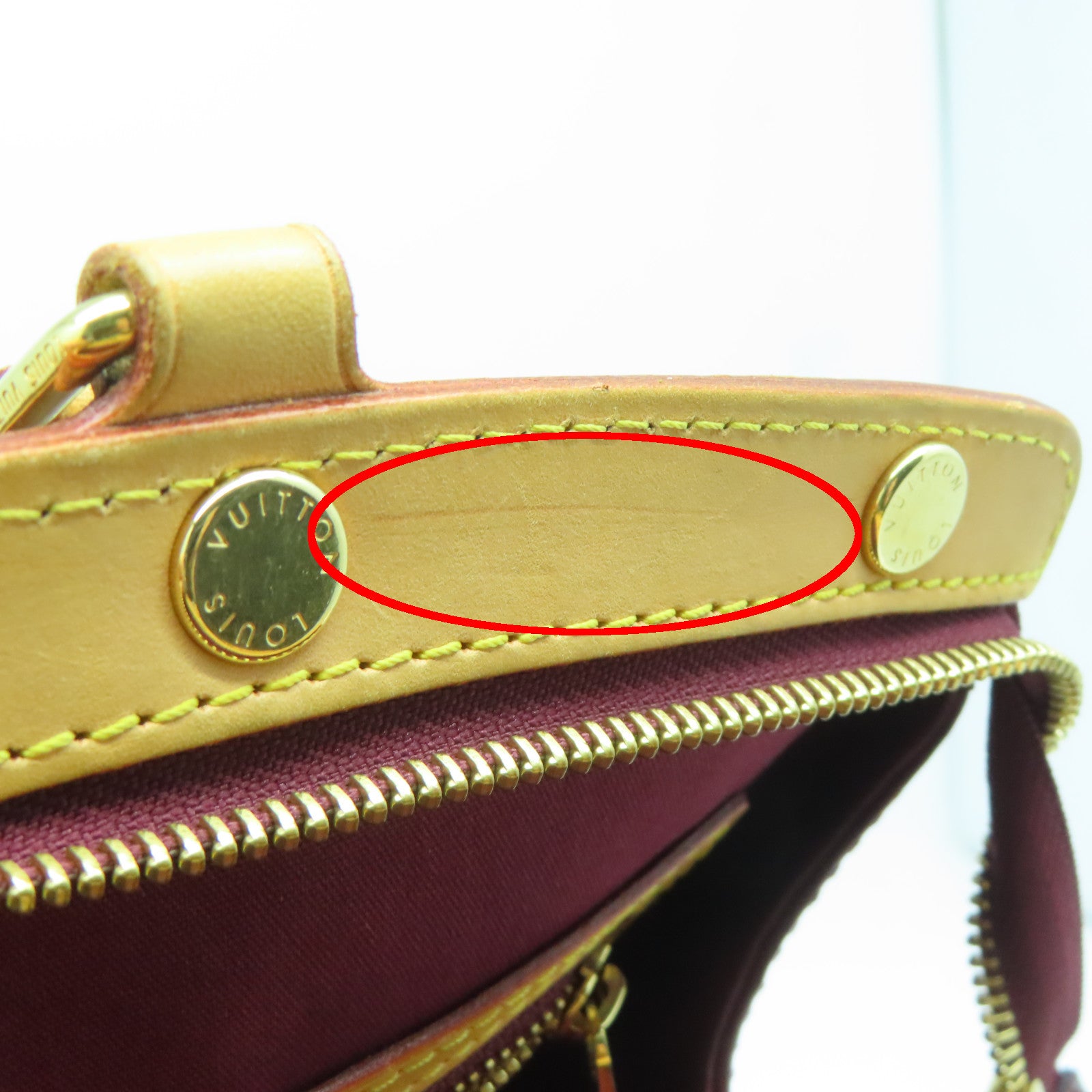 LOUIS VUITTON Monogram Vernis Brea MM金扣手挽肩背两用袋酒红色