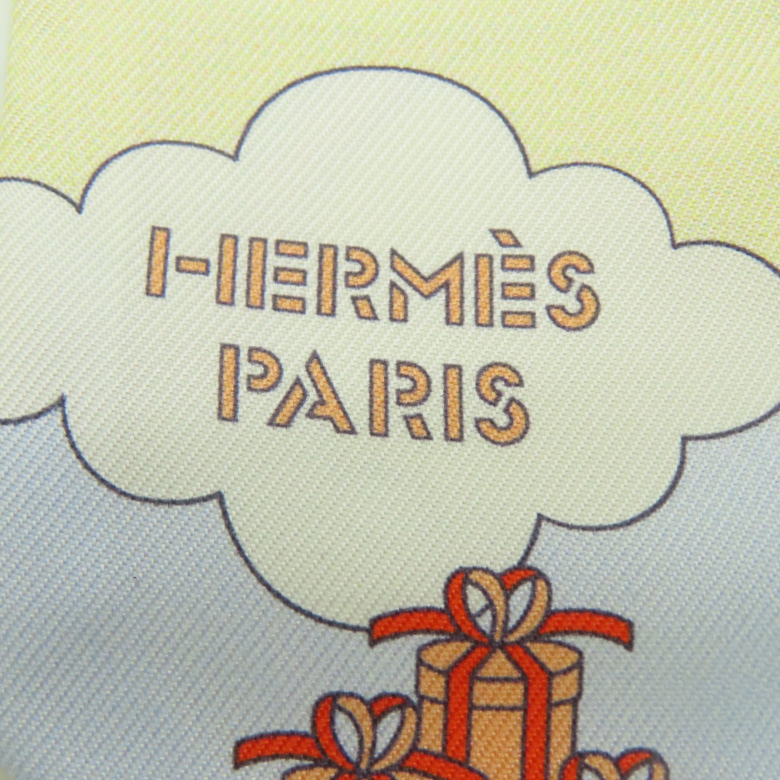 HERMES 丝质Twilly丝巾浅黄色