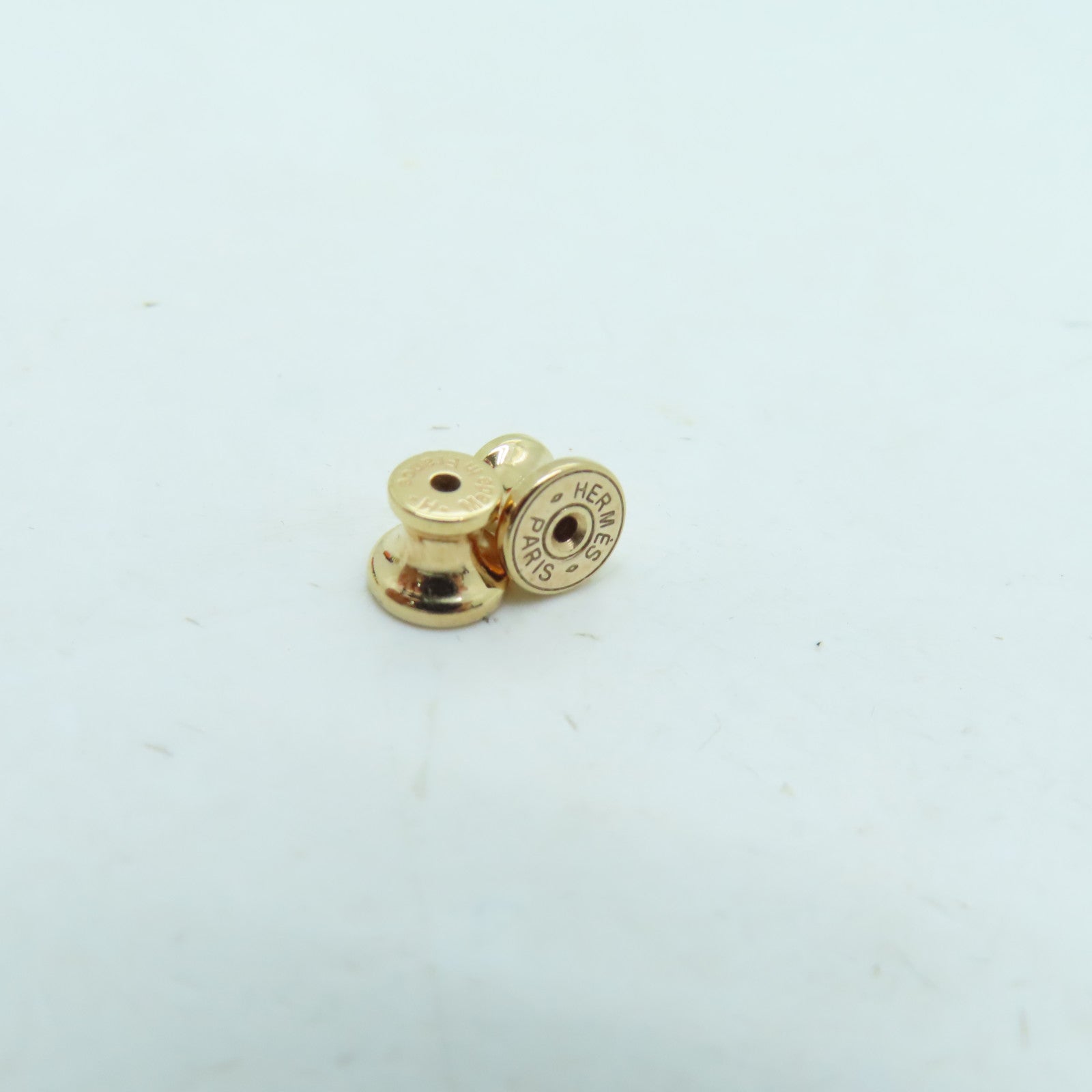 HERMES 金屬Pop H Earrings金扣耳環白色