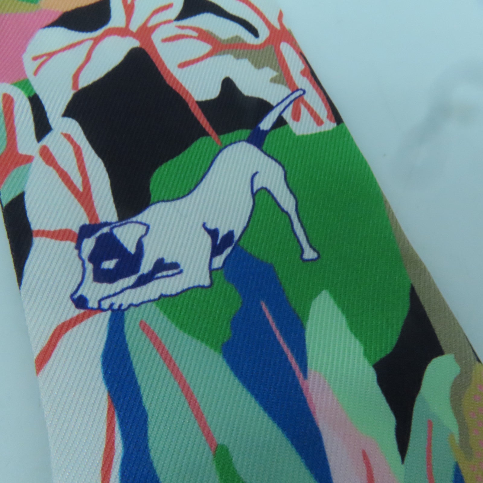 HERMES 絲質Twilly絲巾彩色