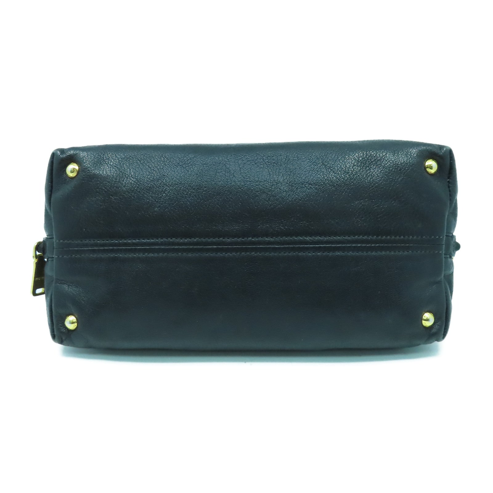 Miu Miu 牛皮皮革2 Way Shoulder金扣手挽肩背兩用袋黑色