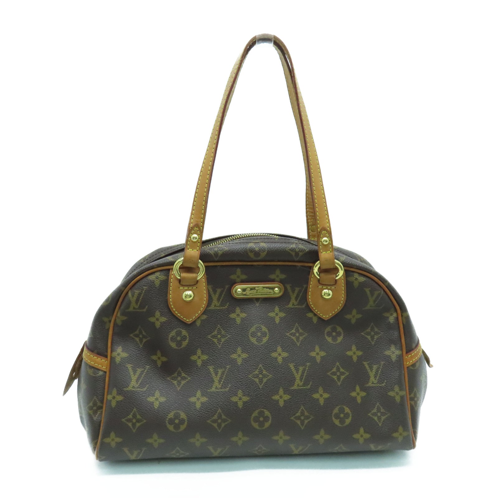 LOUIS VUITTON Monogram Montorgueil PM Shoulder Bag金扣肩背袋啡色