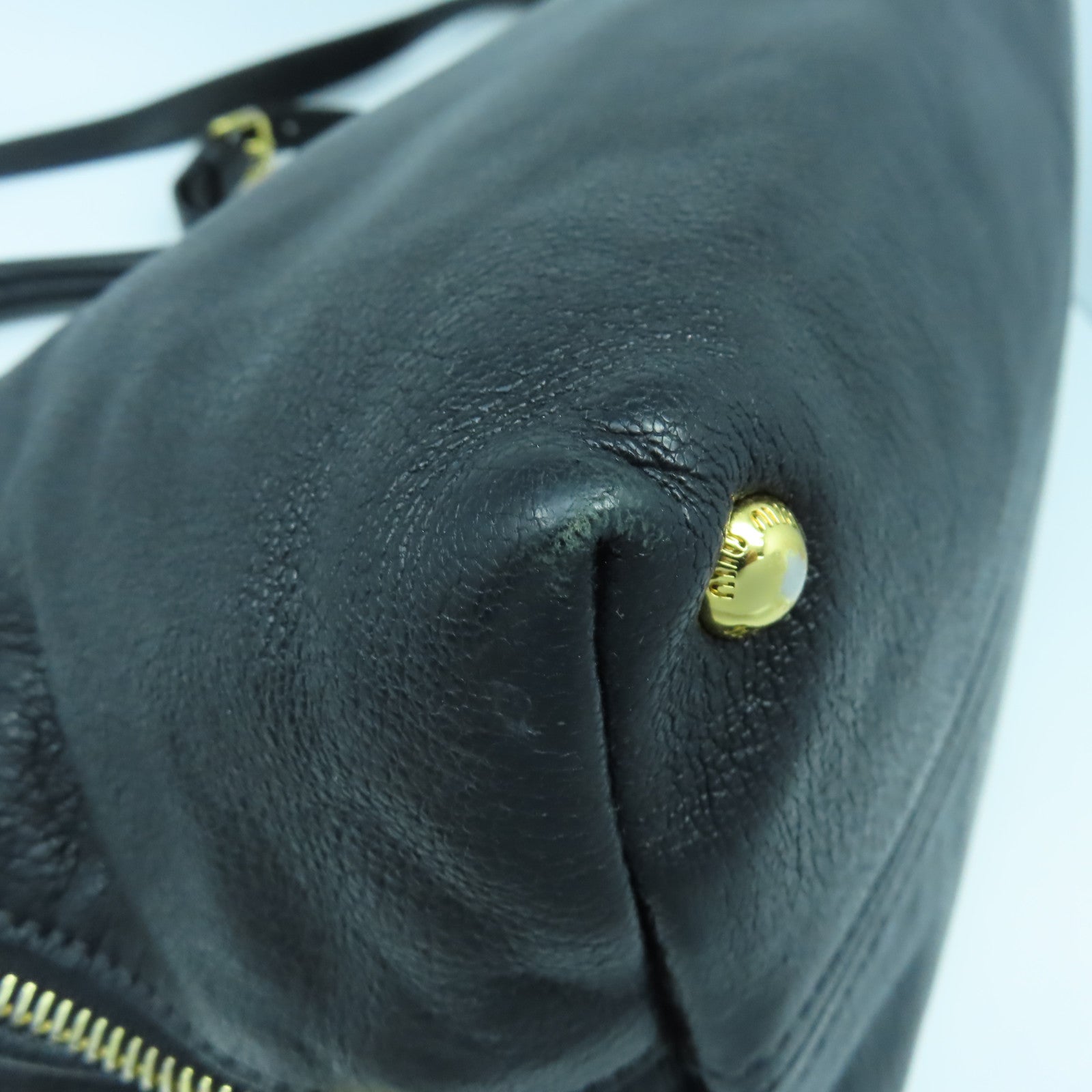 Miu Miu 牛皮皮革2 Way Shoulder金扣手挽肩背兩用袋黑色