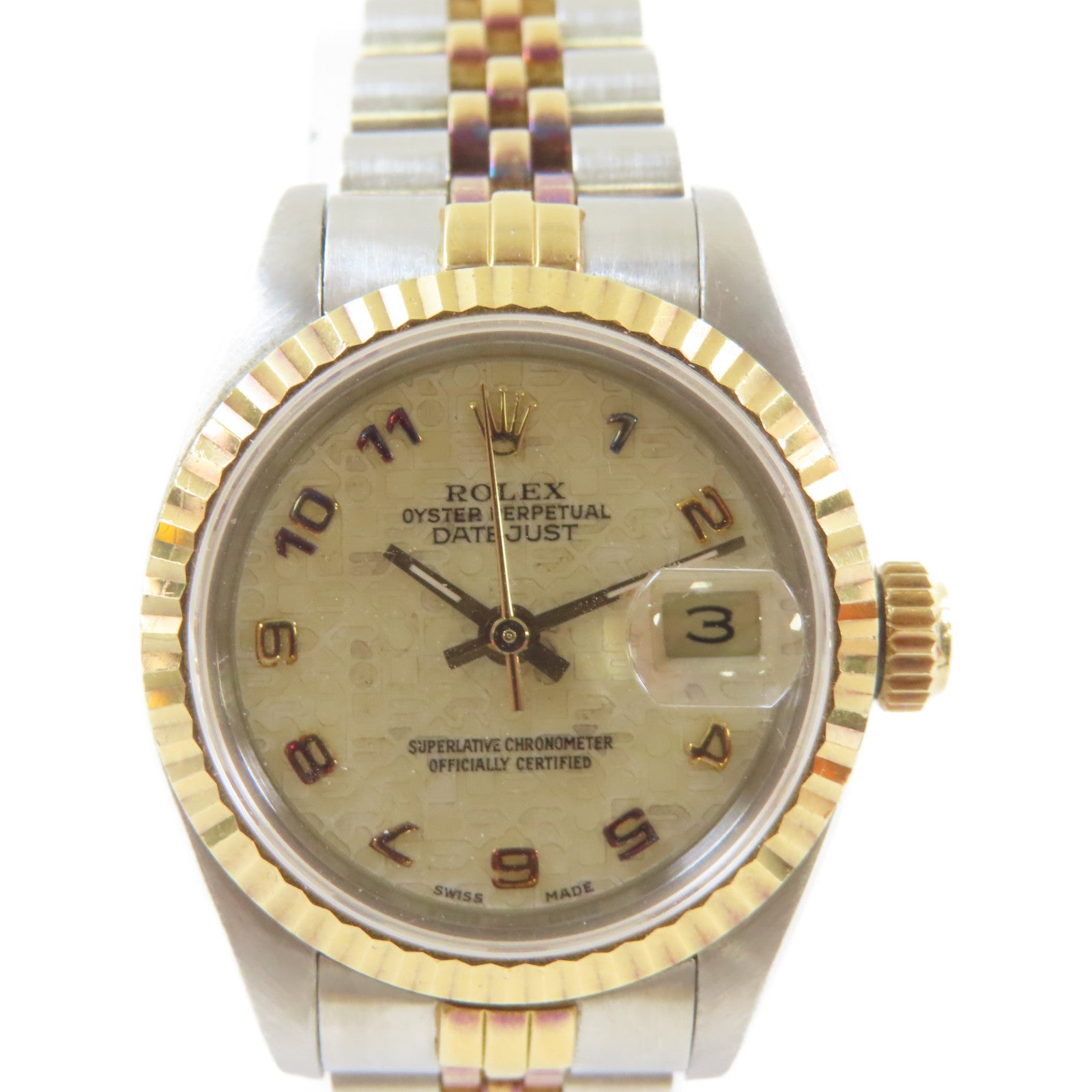 ROLEX Datejust Watch 26mm 18K黃金/不鏽鋼自動機芯金色/銀色