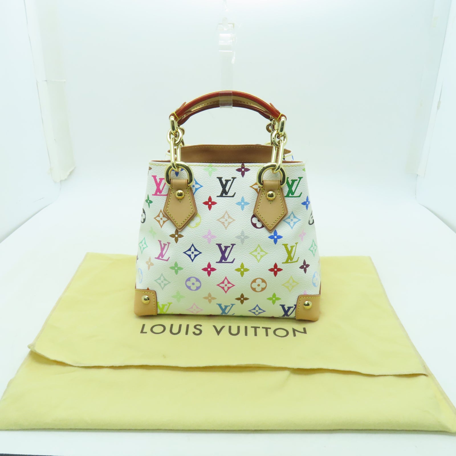 LOUIS VUITTON Monogram Multicolore Audra金扣手挽袋彩色