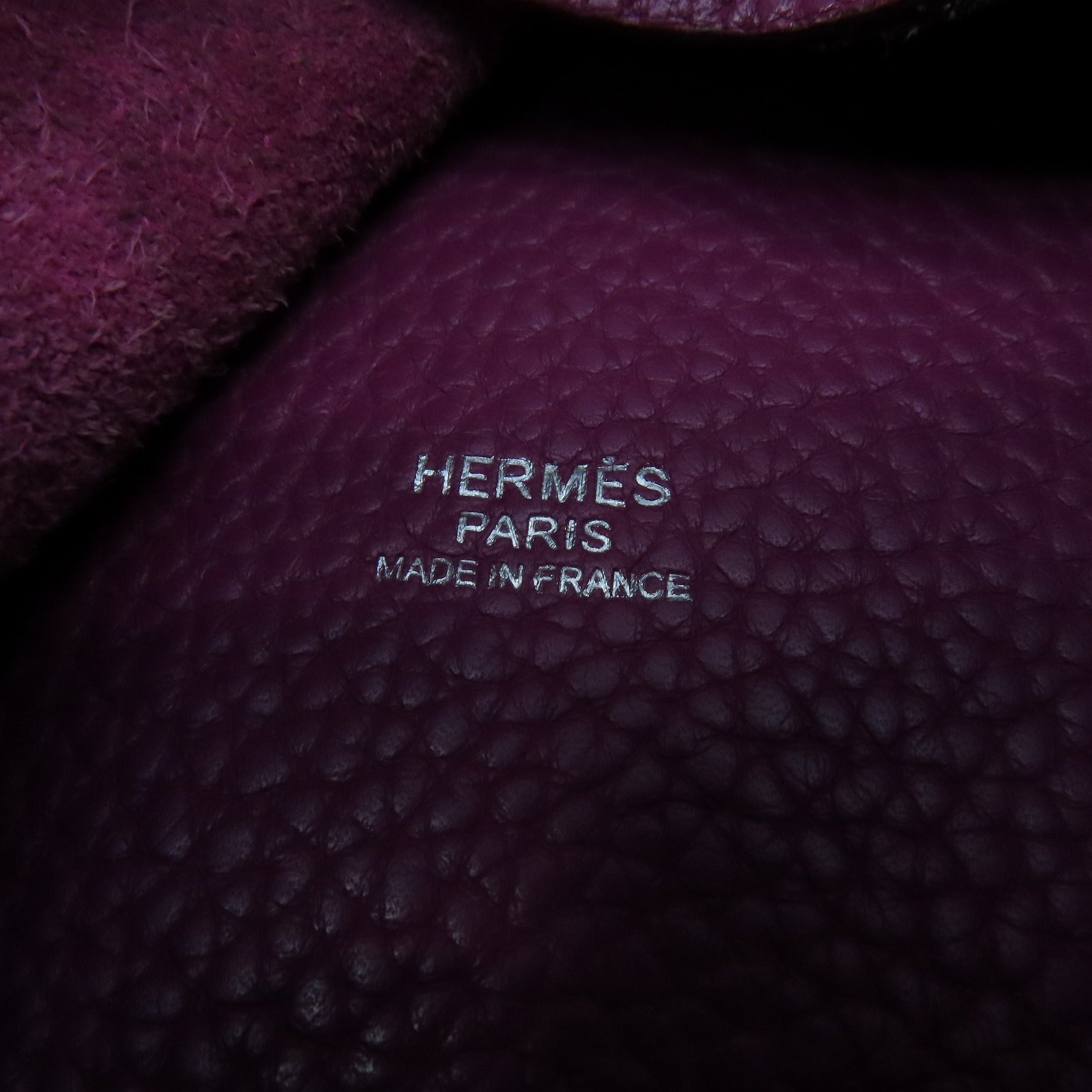 HERMES Clemence皮革Picotin PM银扣手挽袋Tosca紫色