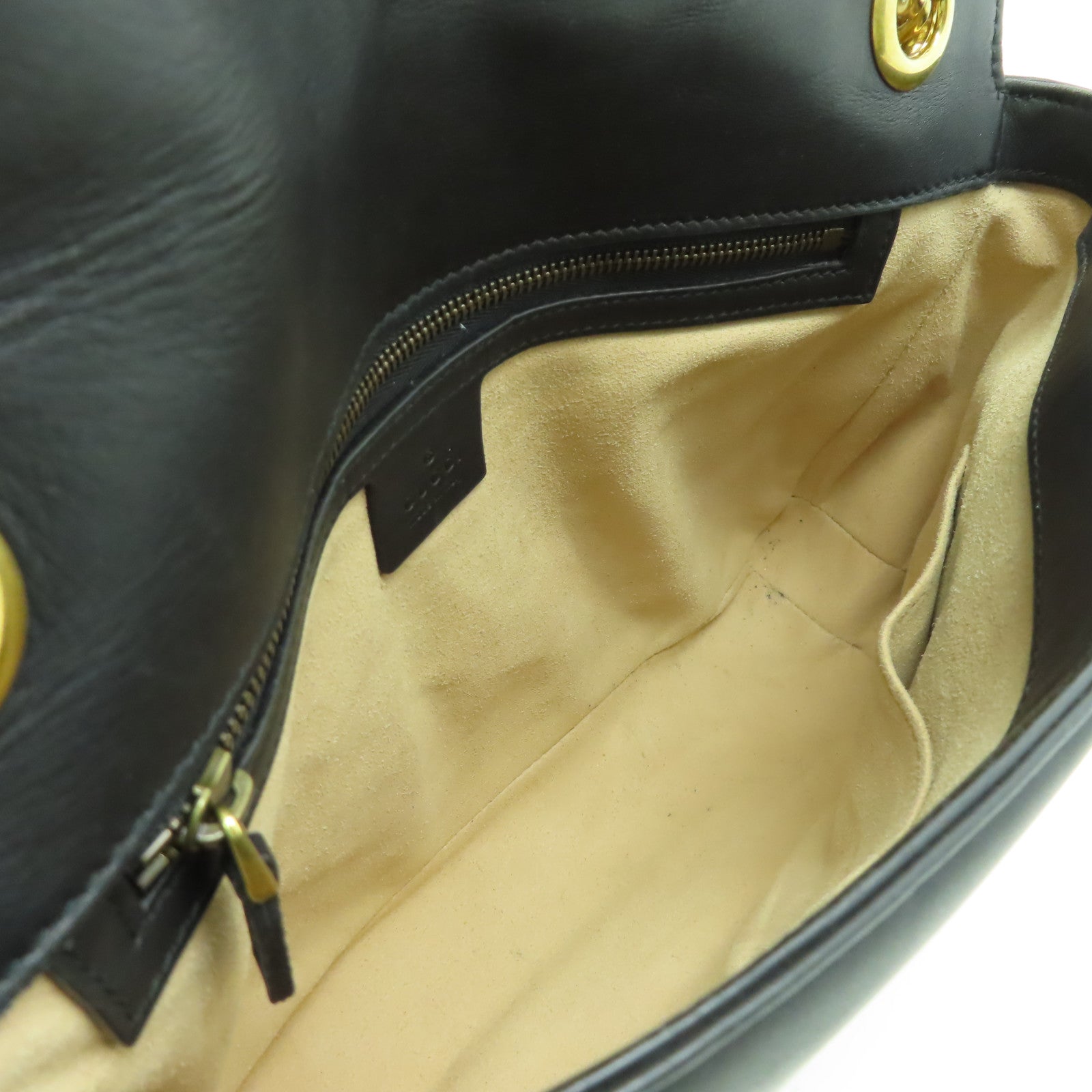 GUCCI 牛皮皮革GG Marmont Bag金扣鏈帶肩背袋黒色