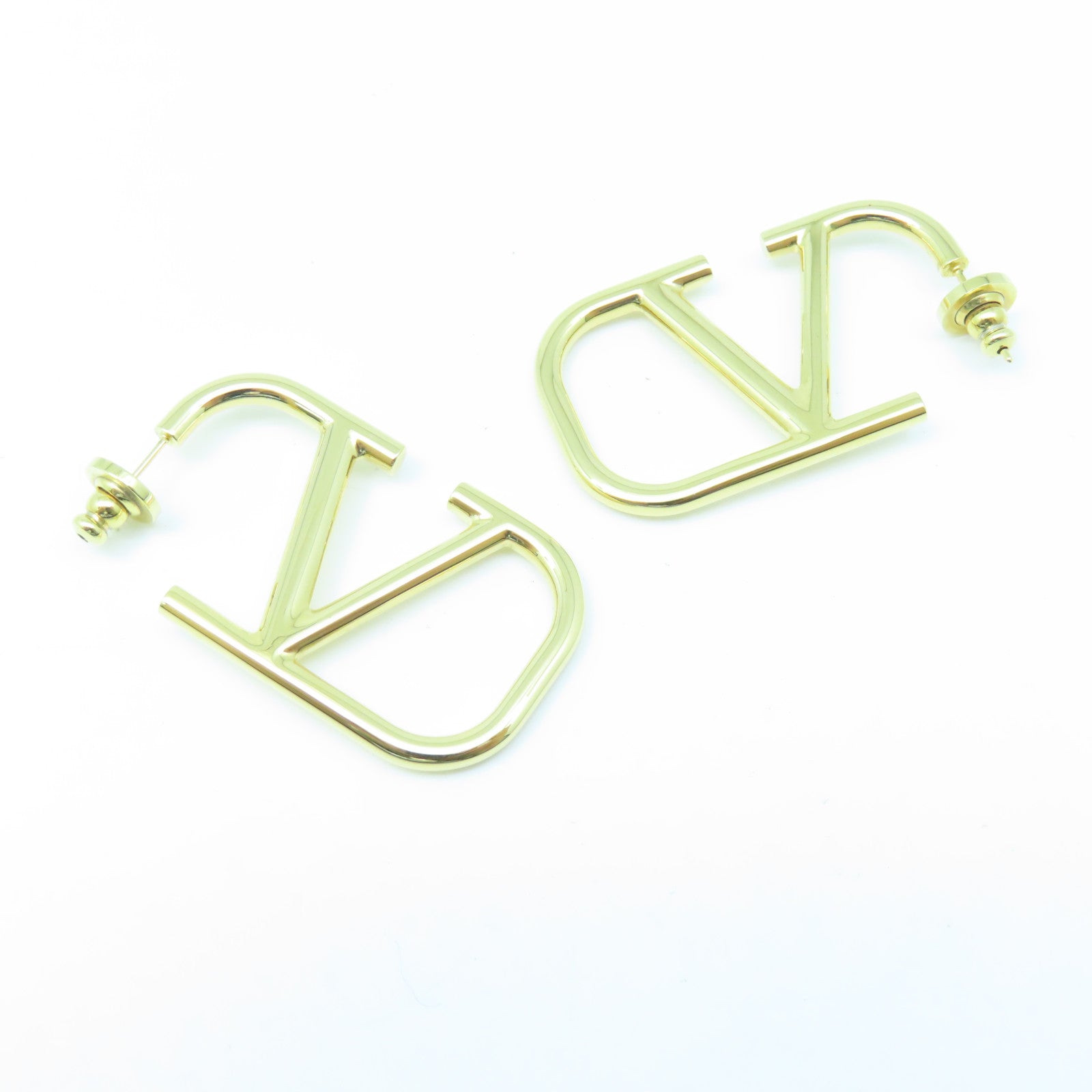 Valentino Metal Vlogo Signature Earrings Gold Gold
