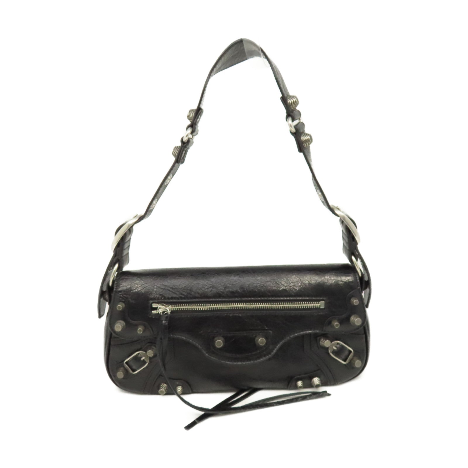 BALENCIAGA 牛皮皮革Le Cagole Small Sling Bag銀扣肩背袋黑色