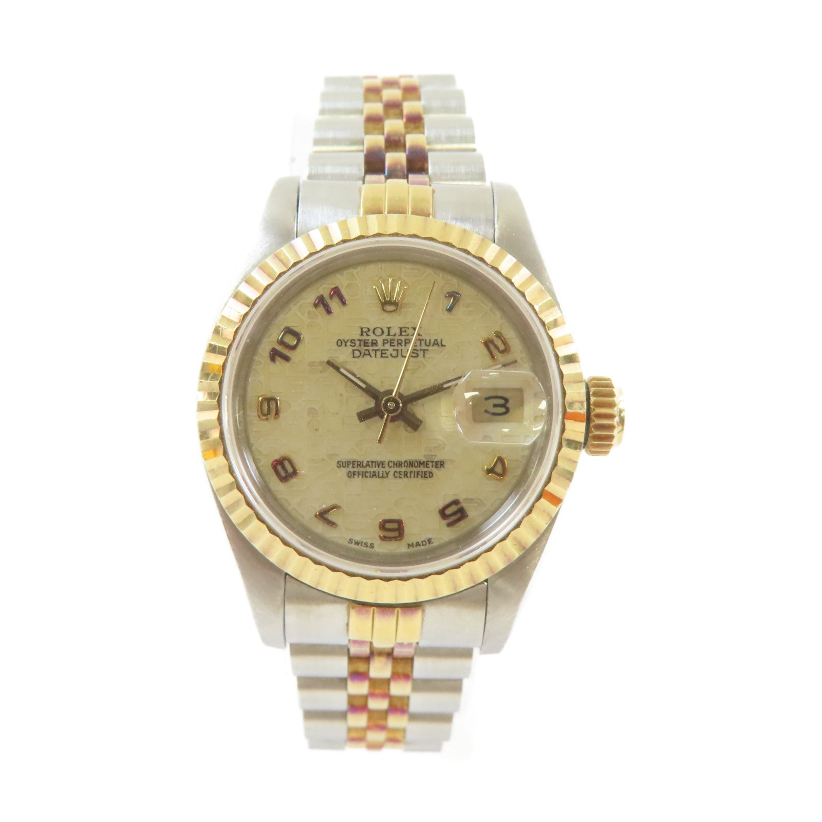ROLEX Datejust Watch 26mm 18K黃金/不鏽鋼自動機芯金色/銀色