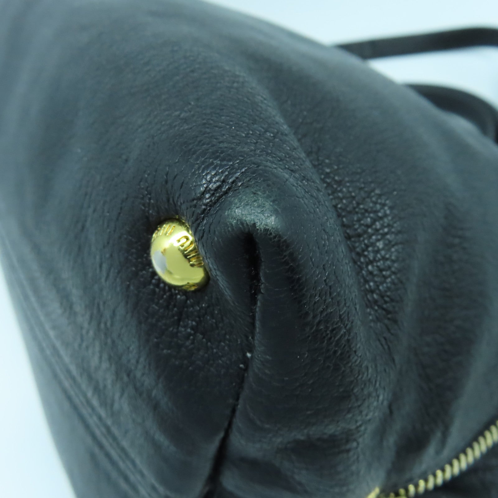 Miu Miu 牛皮皮革2 Way Shoulder金扣手挽肩背兩用袋黑色