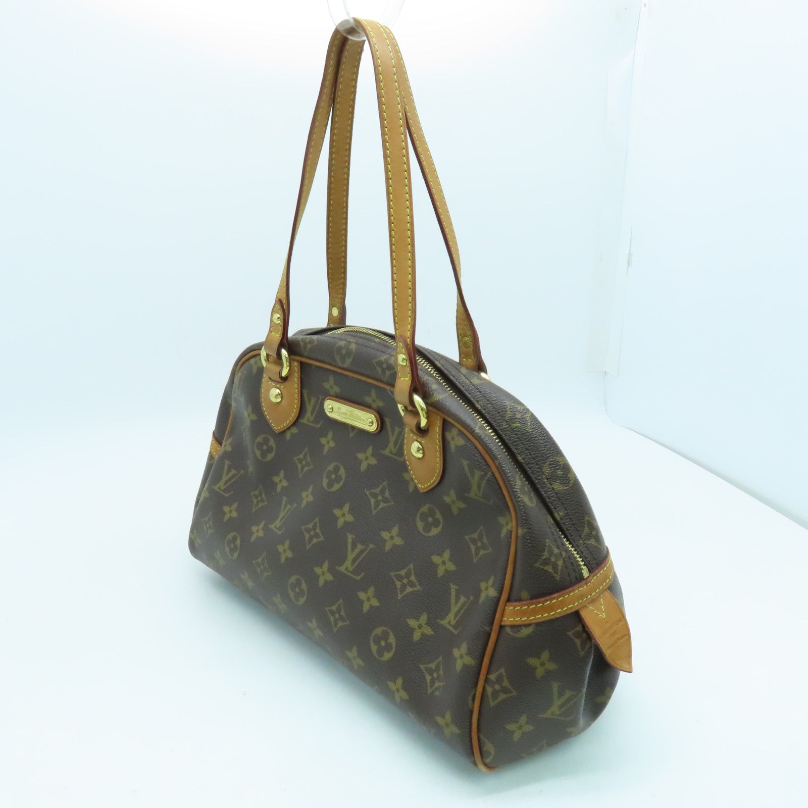 LOUIS VUITTON Monogram Montorgueil PM Shoulder Bag金扣肩背袋啡色