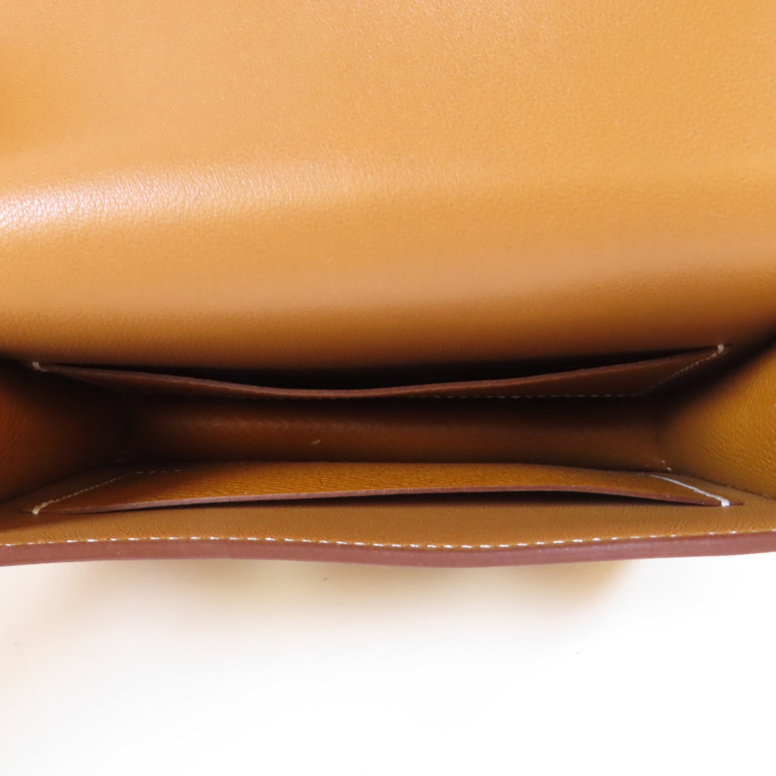 HERMES Epsom皮革Constance Slim銀扣錢包Gold經典駝色