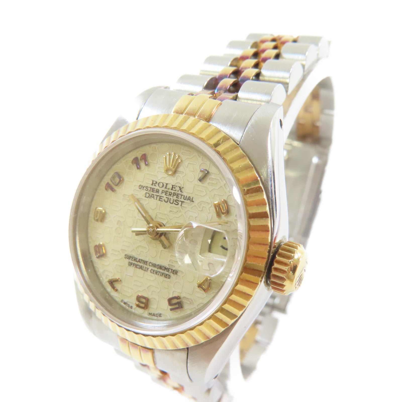 ROLEX Datejust Watch 26mm 18K黃金/不鏽鋼自動機芯金色/銀色