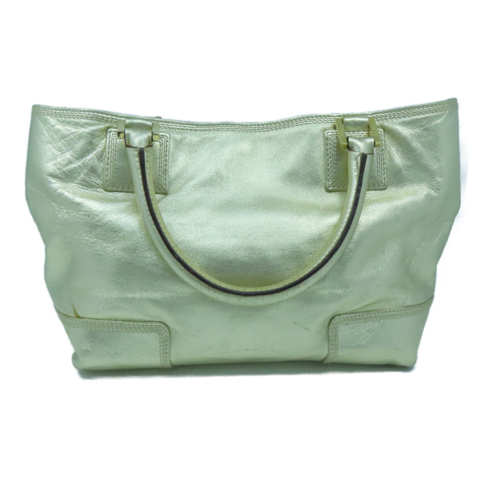 LOEWE 羊皮皮革Hand Bag金扣手挽袋金色