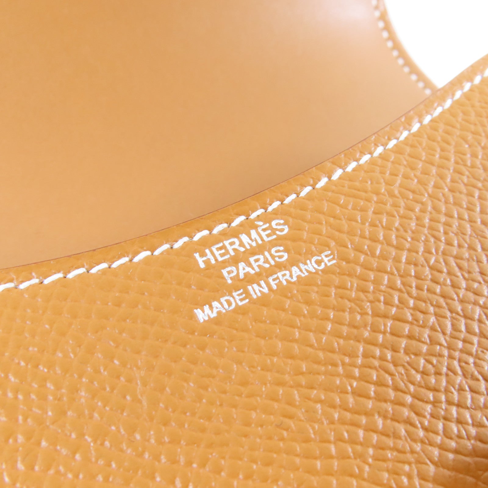 HERMES Epsom皮革Constance Slim銀扣錢包Gold經典駝色