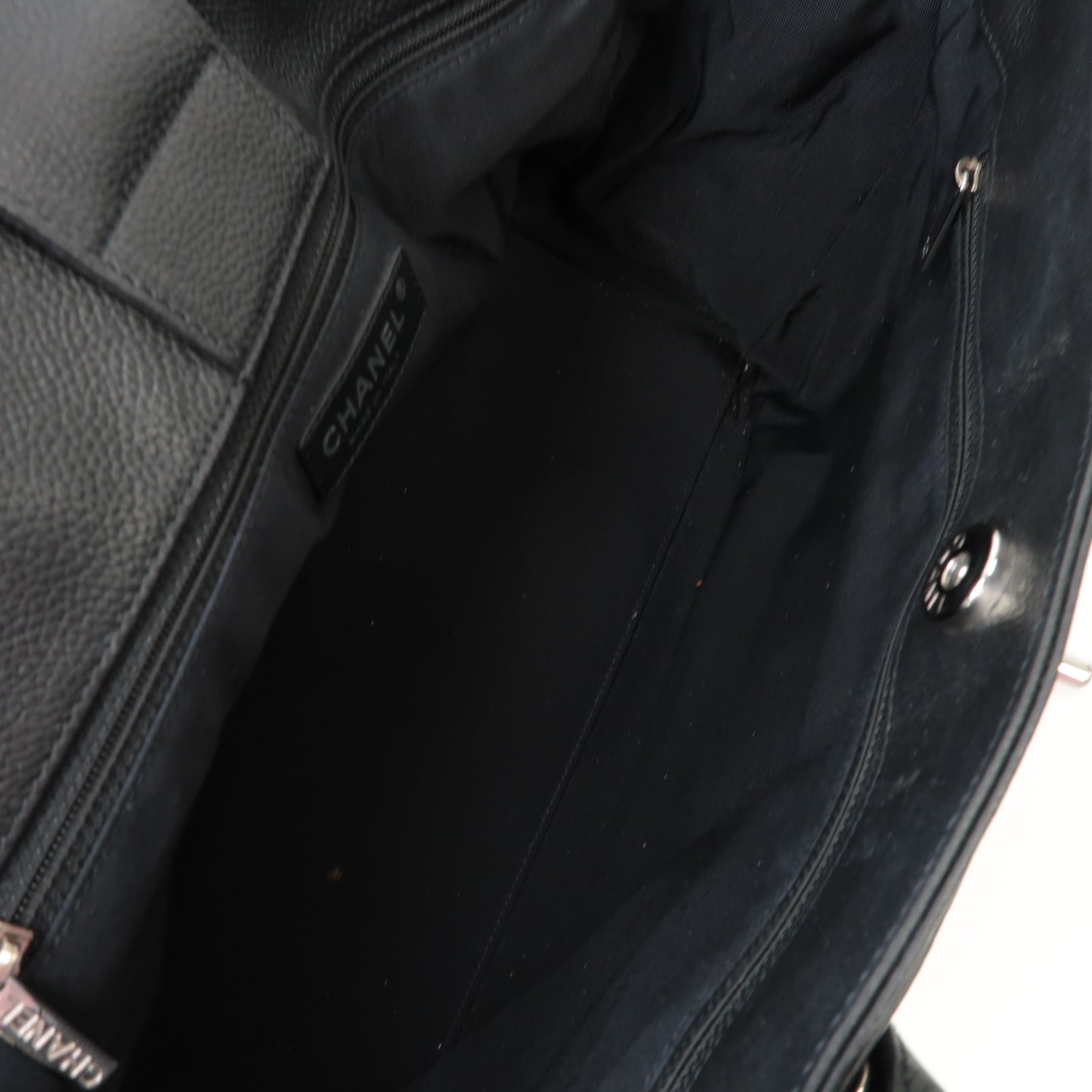 CHANEL 牛皮皮革2 Way Shoulder銀扣手挽肩背兩用袋黑色