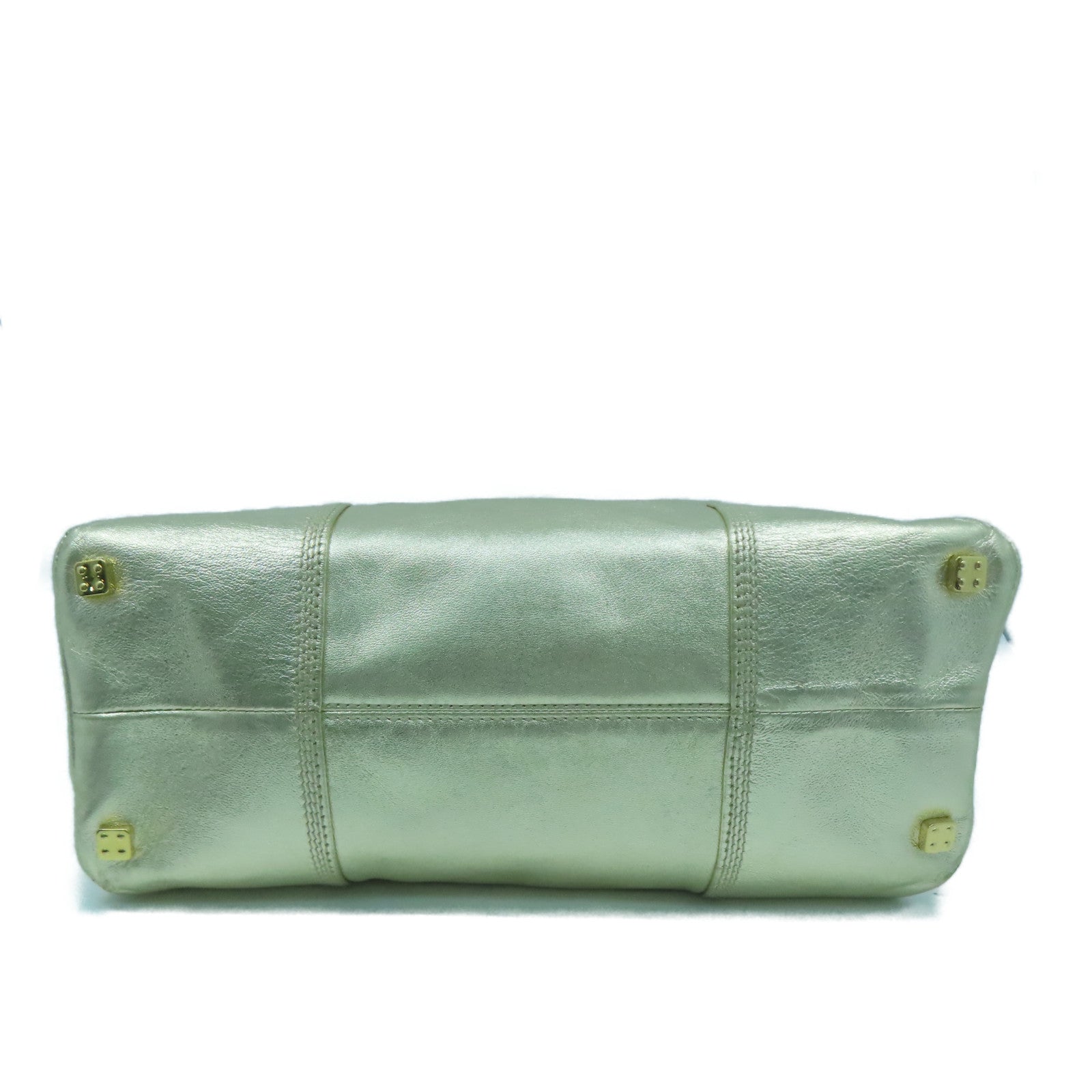 LOEWE 羊皮皮革Hand Bag金扣手挽袋金色