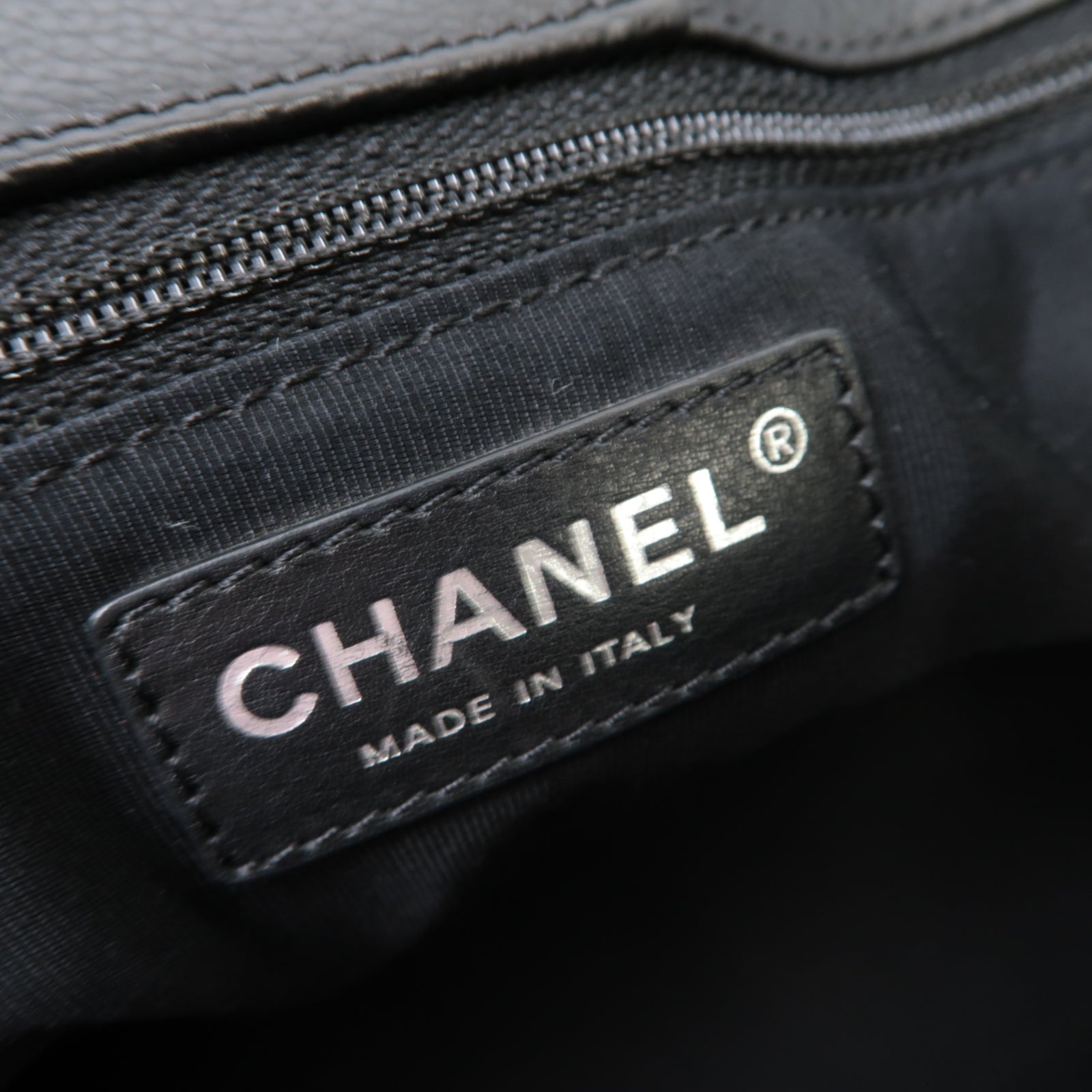 CHANEL 牛皮皮革2 Way Shoulder銀扣手挽肩背兩用袋黑色