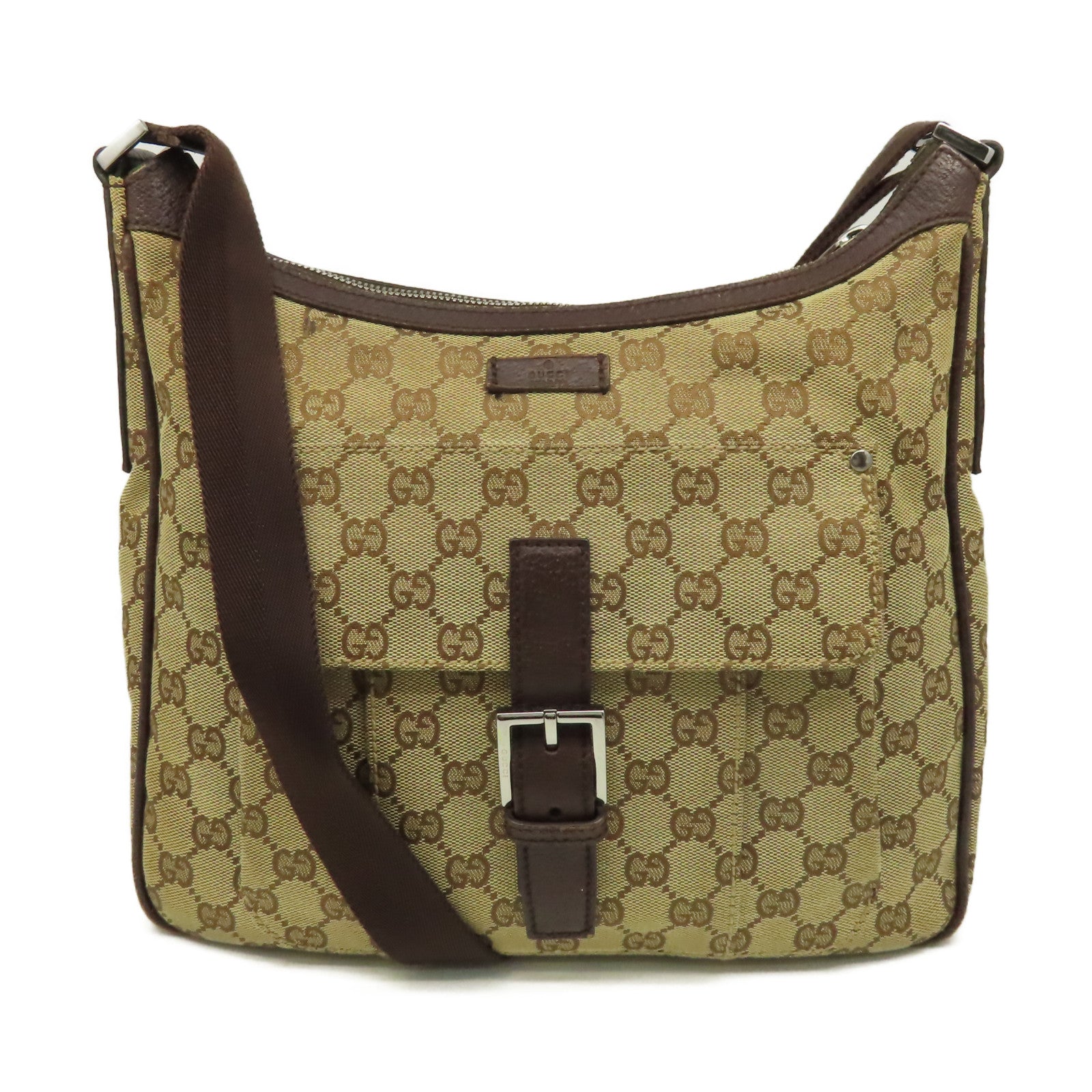 GUCCI 【激減優惠】GG帆布Shoulder Bag肩背袋啡色